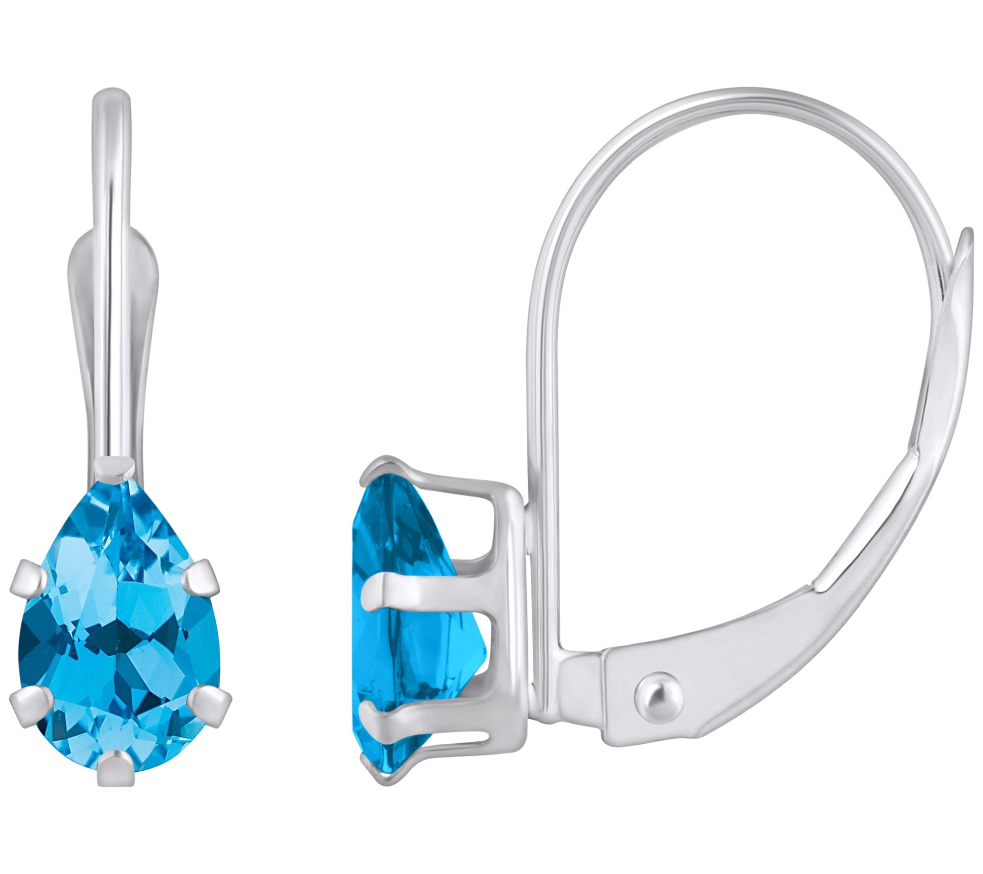 Affinity Gems Pear Cut Leverback Earrings, 10K White Gold