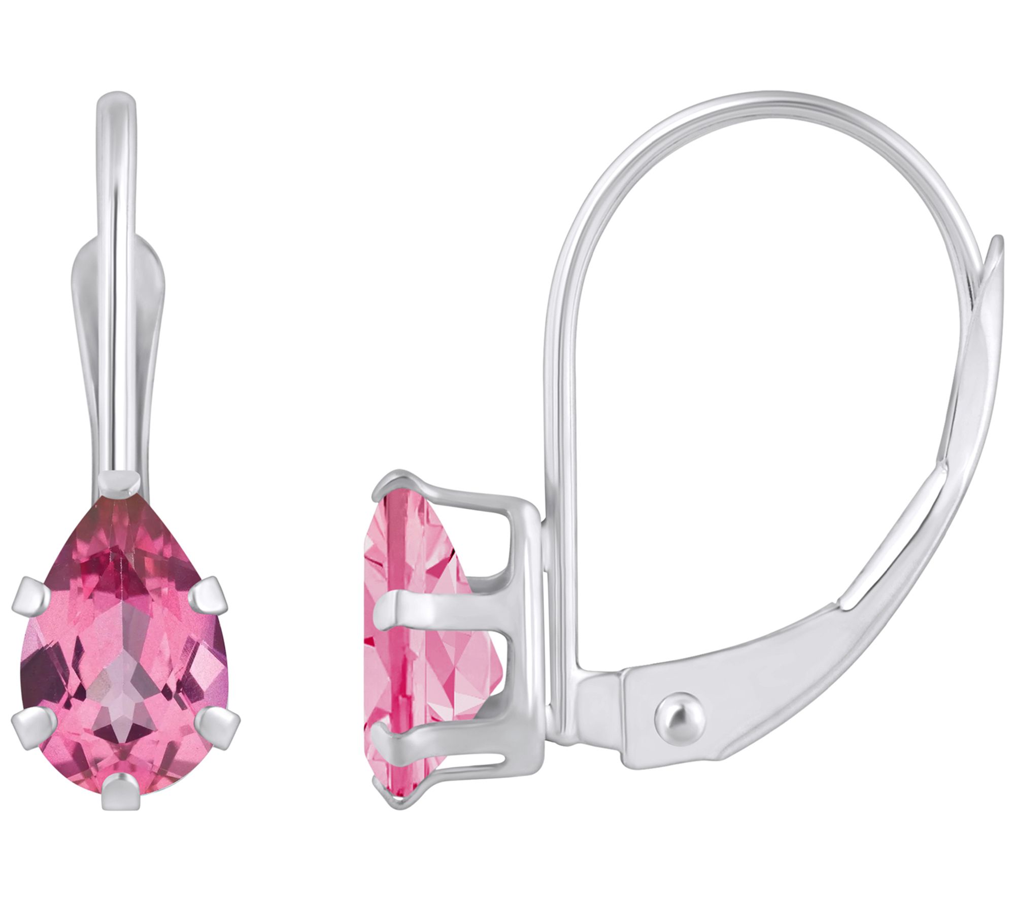 Affinity Gems Pear Cut Leverback Earrings, 10K White Gold