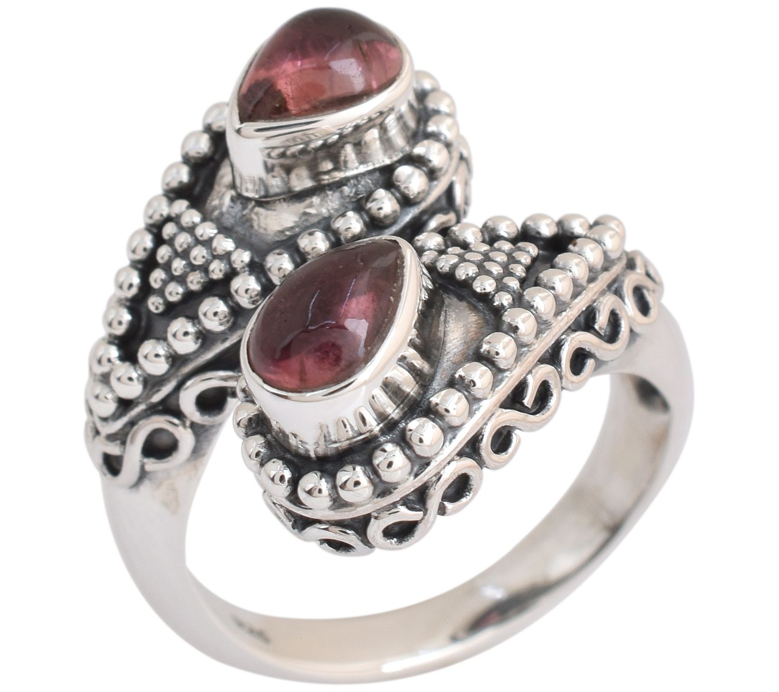 Artisan Crafted Sterling Silver Pink TourmalineBypass Ring - QVC.com