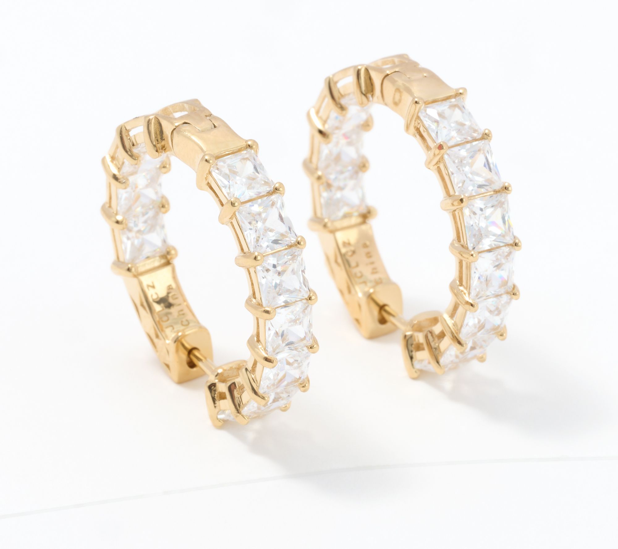 Diamonique Sterli NG 1/2 Hoop Earrings