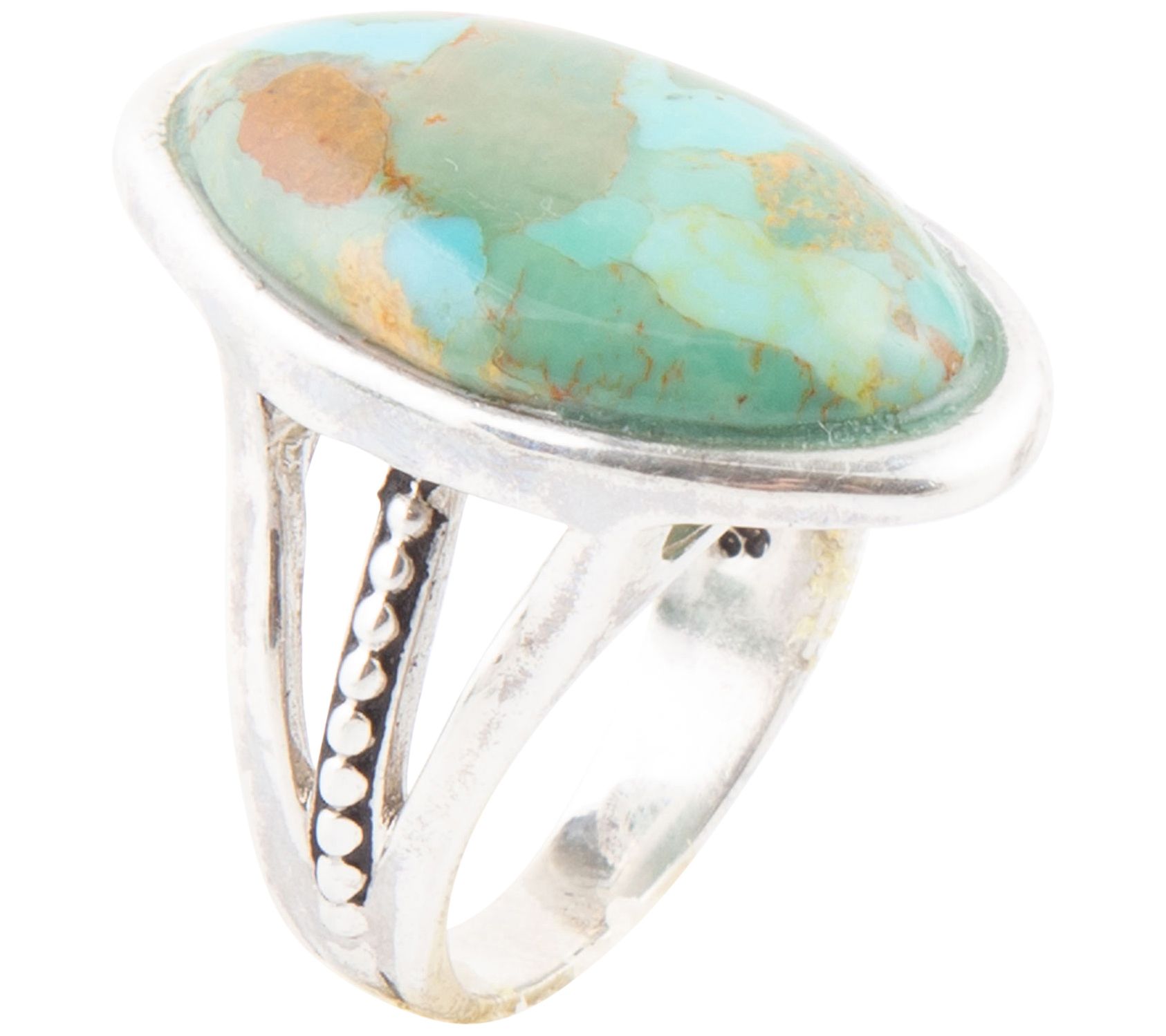 Barse Artisan Crafted Oval Composite TurquoiseRing, SS