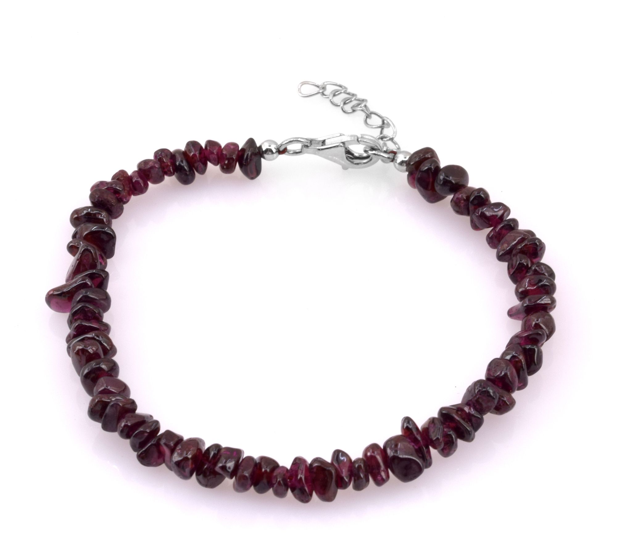 Sterling Silver Uncut Multi-Gemstone Beaded Bracelet - QVC.com