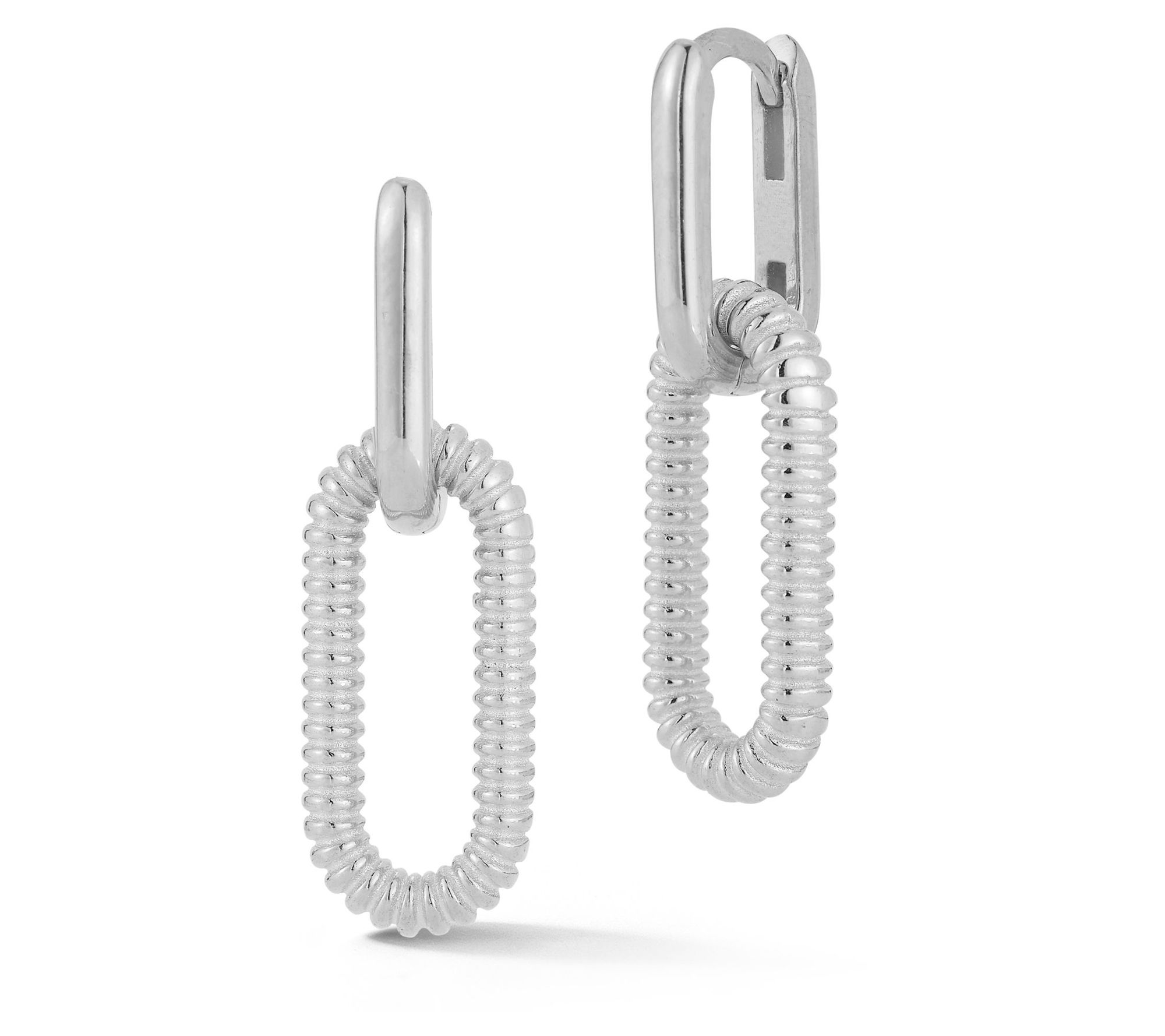 Sterlina Silver Double Link Earrings, Sterling