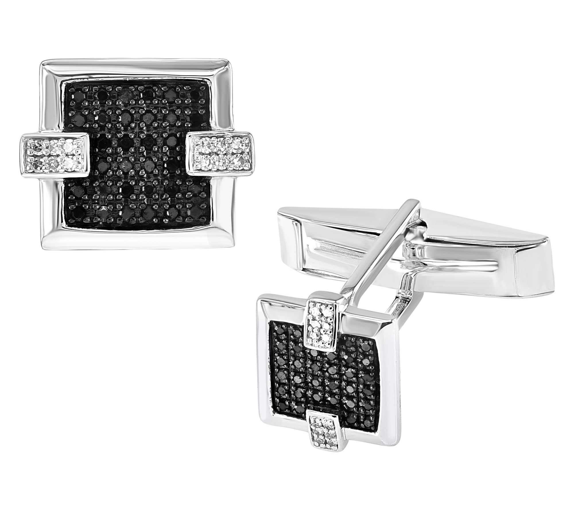 Affinity Diamon ds Men's 0.25 c ttw Two-Tone Cu ff Links, 14K