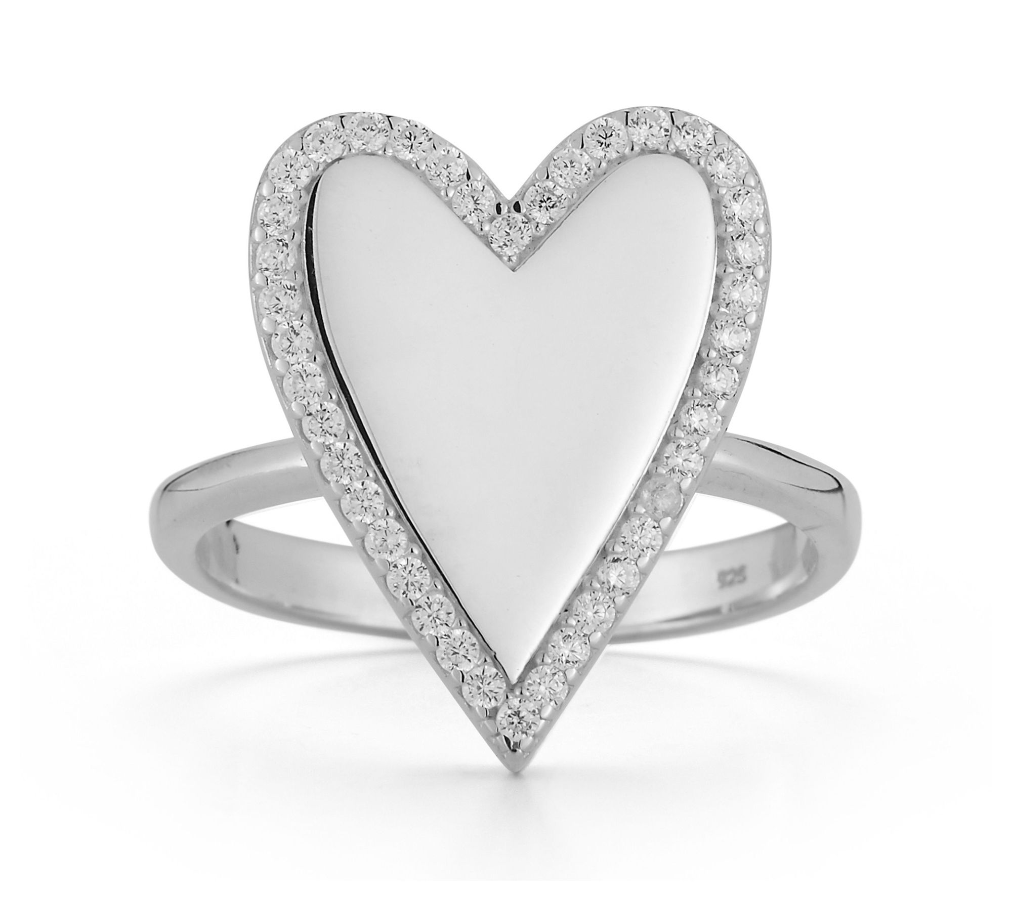 Sterlina Silver Pave Heart Ring, Sterling
