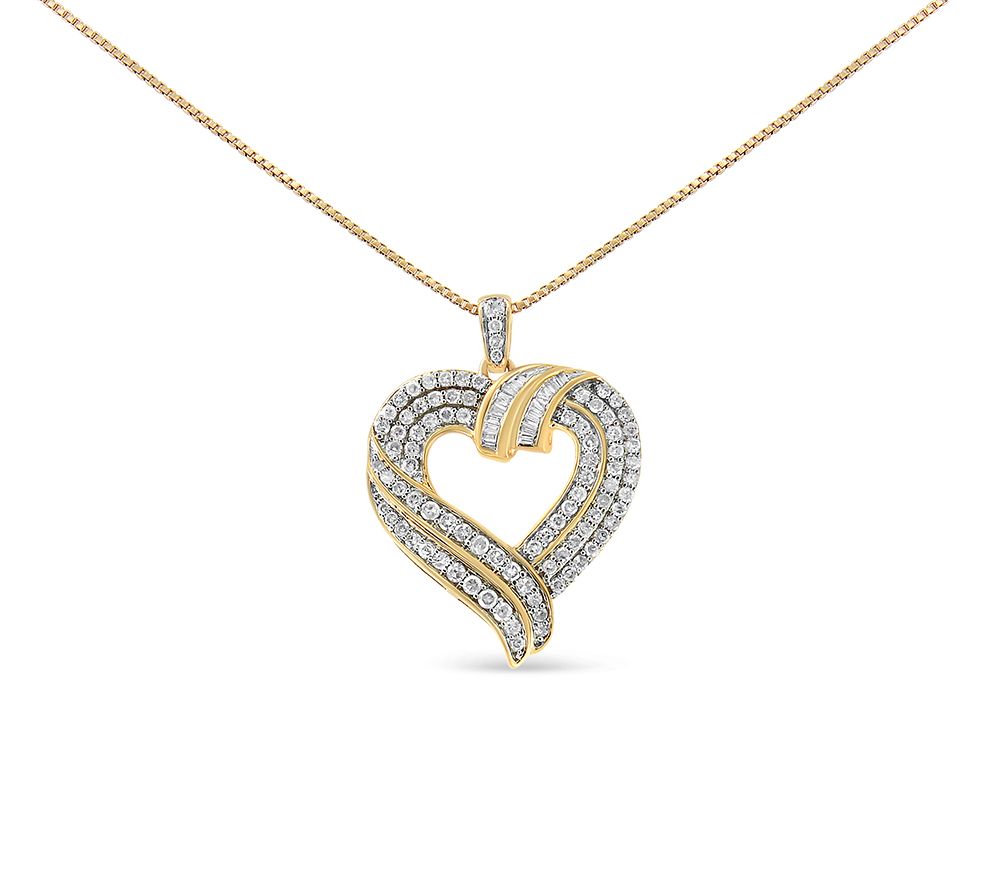 Haus of Brilliance 1.00 cttw Diamond Heart Necklace, Sterling