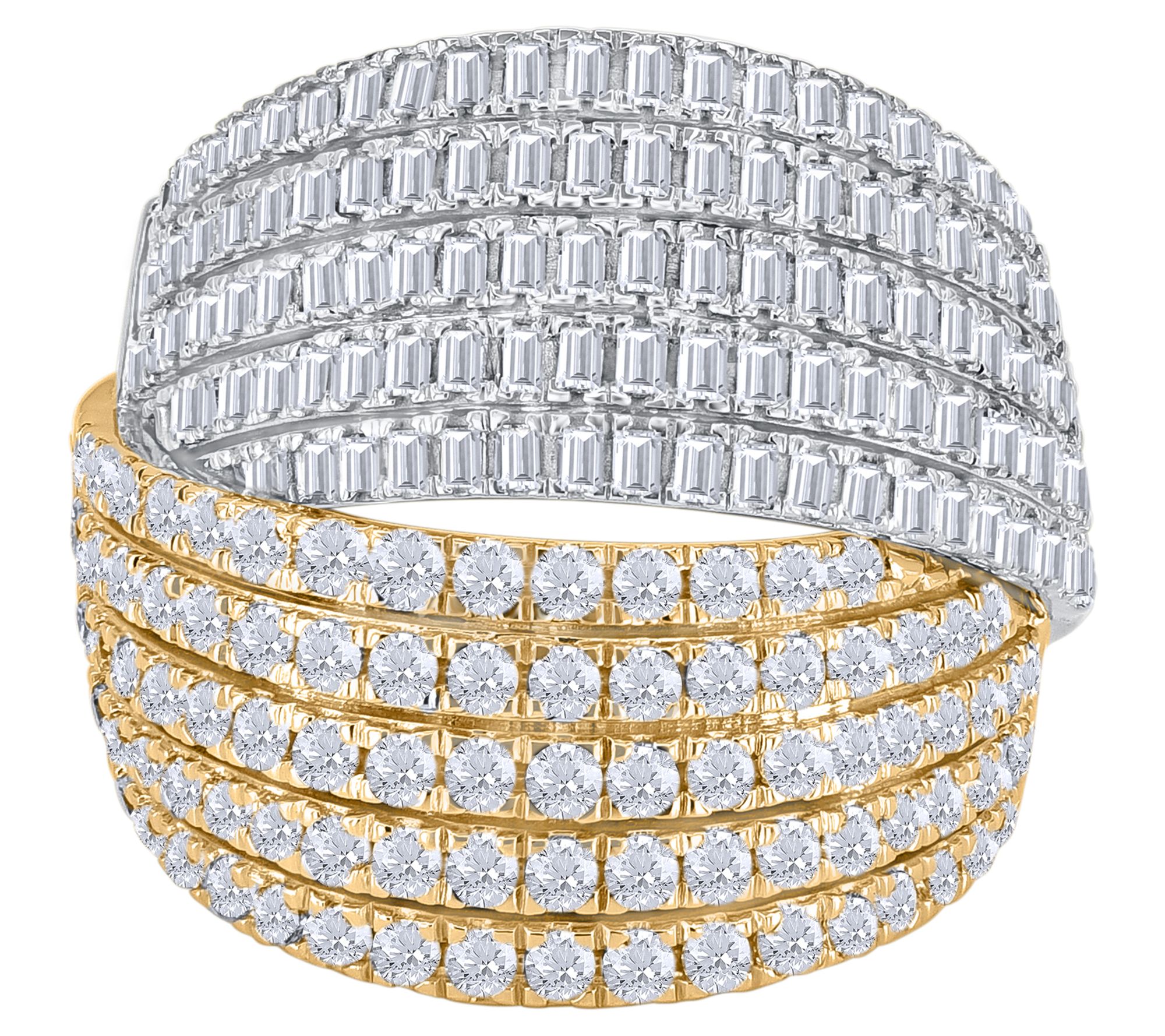 Affinity Diamonds 1.30 cttw Two-Tone Cocktail Ring, 14K Gold