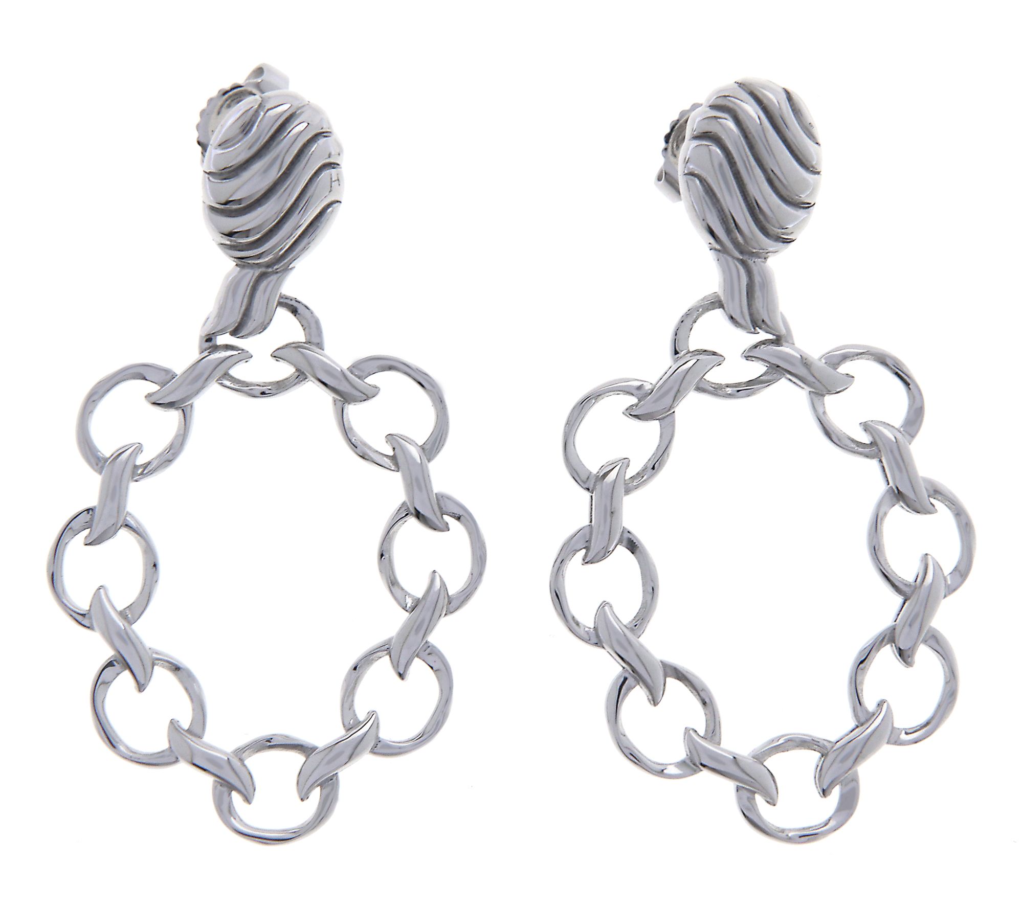 Christian James by Scott Grimes Sterling Oval Dangle Earrings