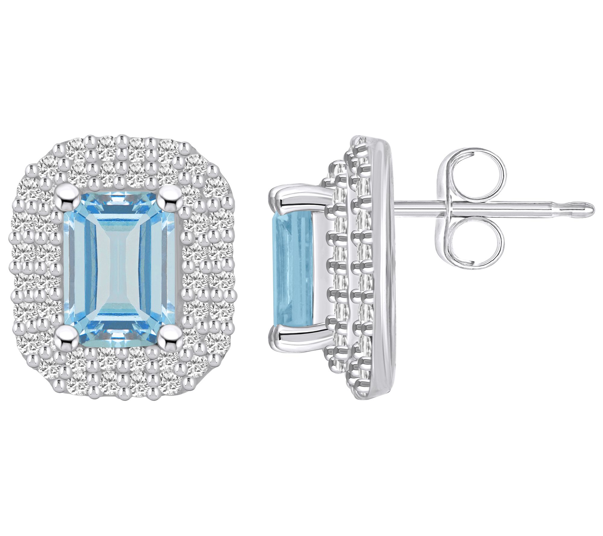 Affinity Gems Emerald Gemstone & Diamond Button Earrings, 14K