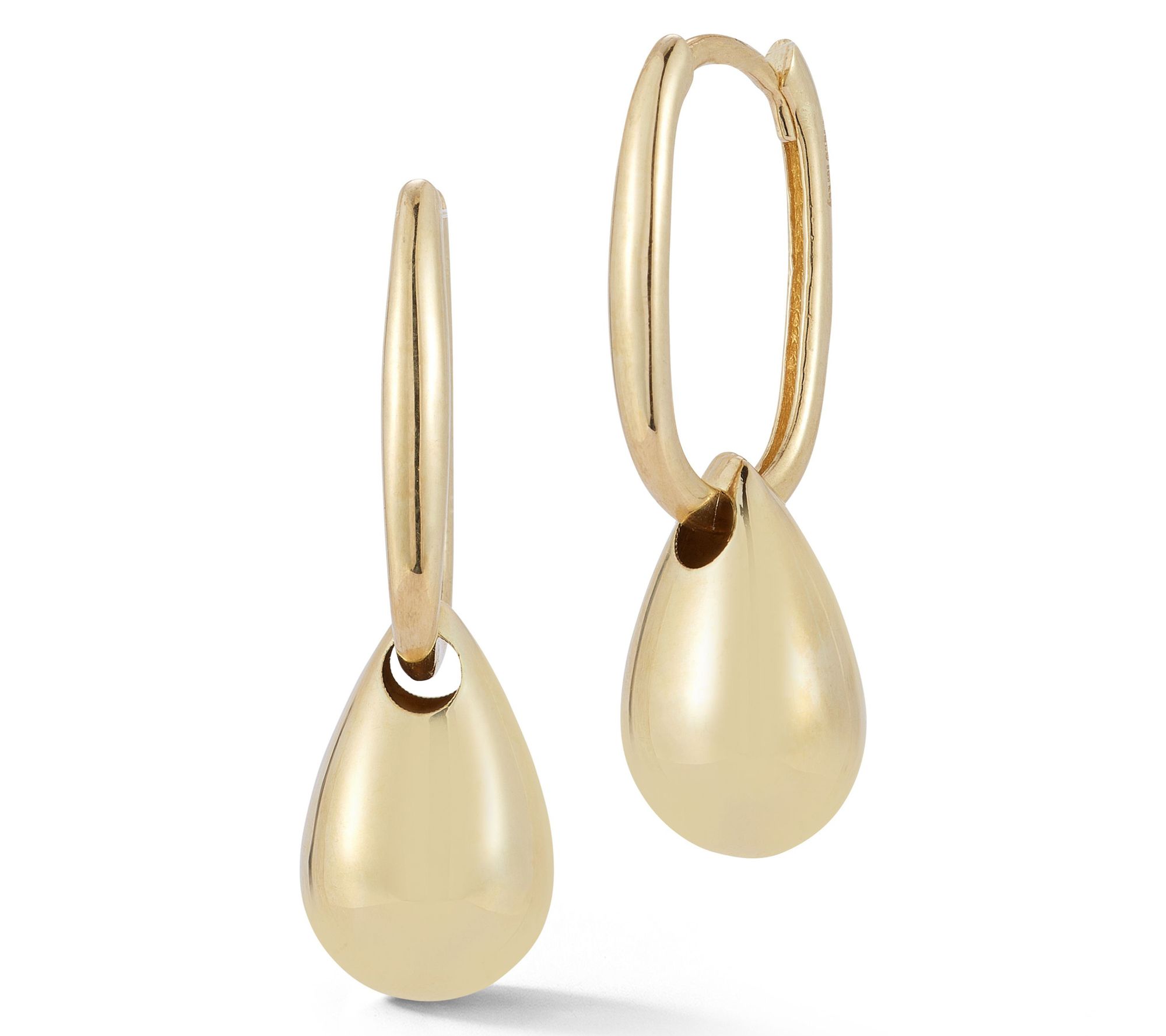 Luminosa Gold Raindrop Charm Huggie Earrings, 14K