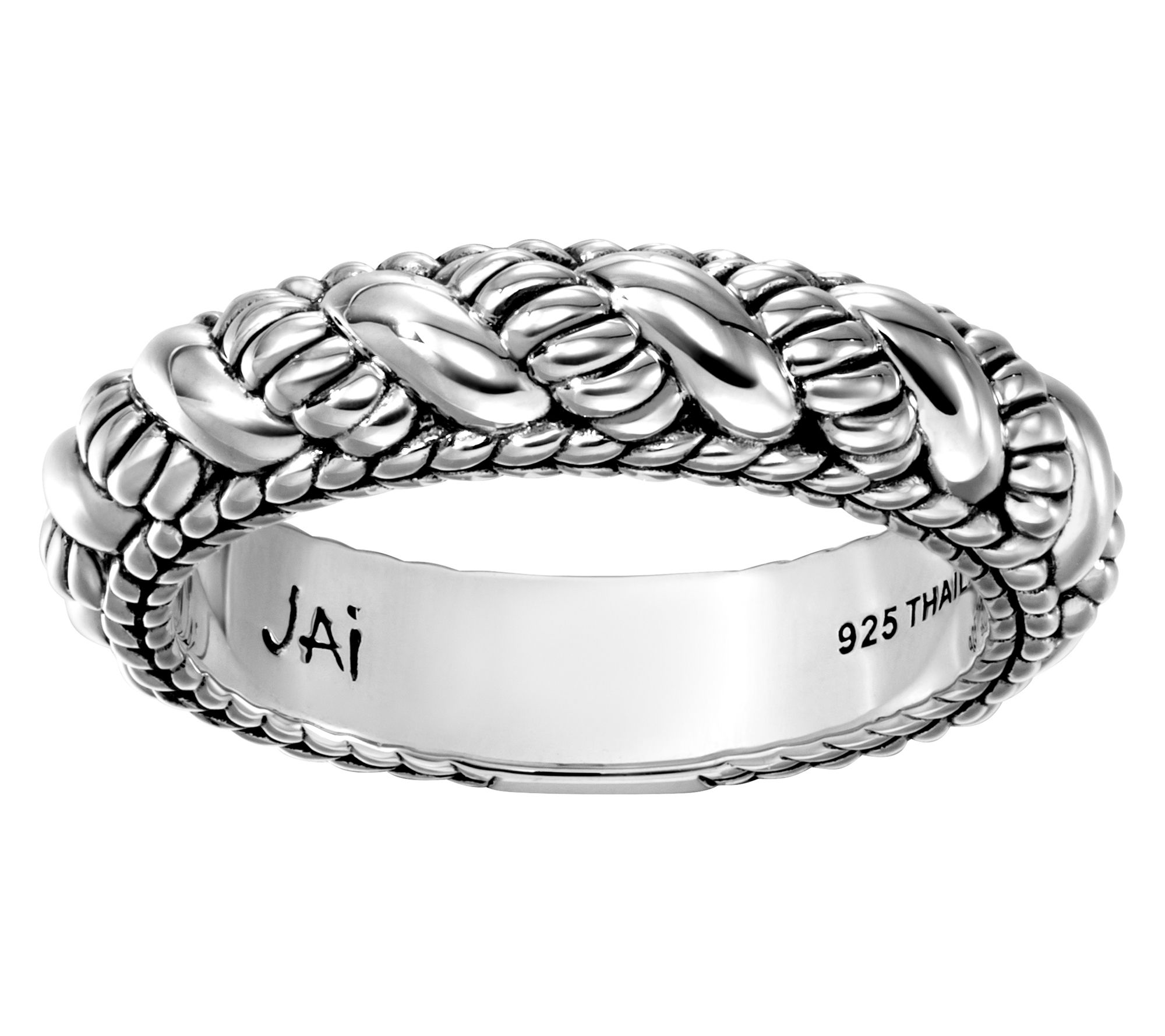 JAI Sterling Silver Sukhothai Texture Band Ring