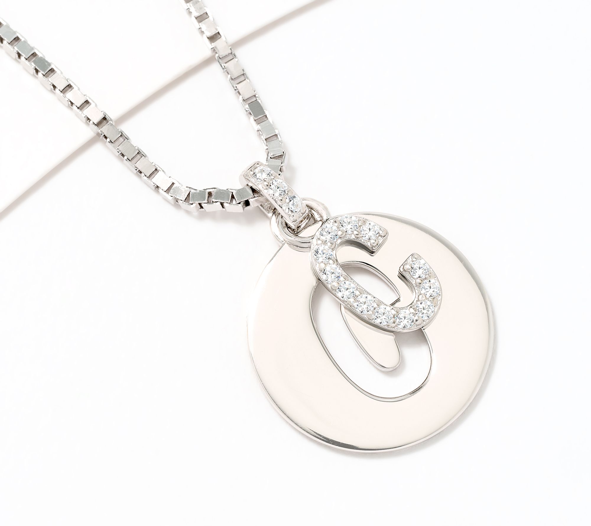 Diamonique x Kathy Levine Cut It Out Necklace, Sterling Silver