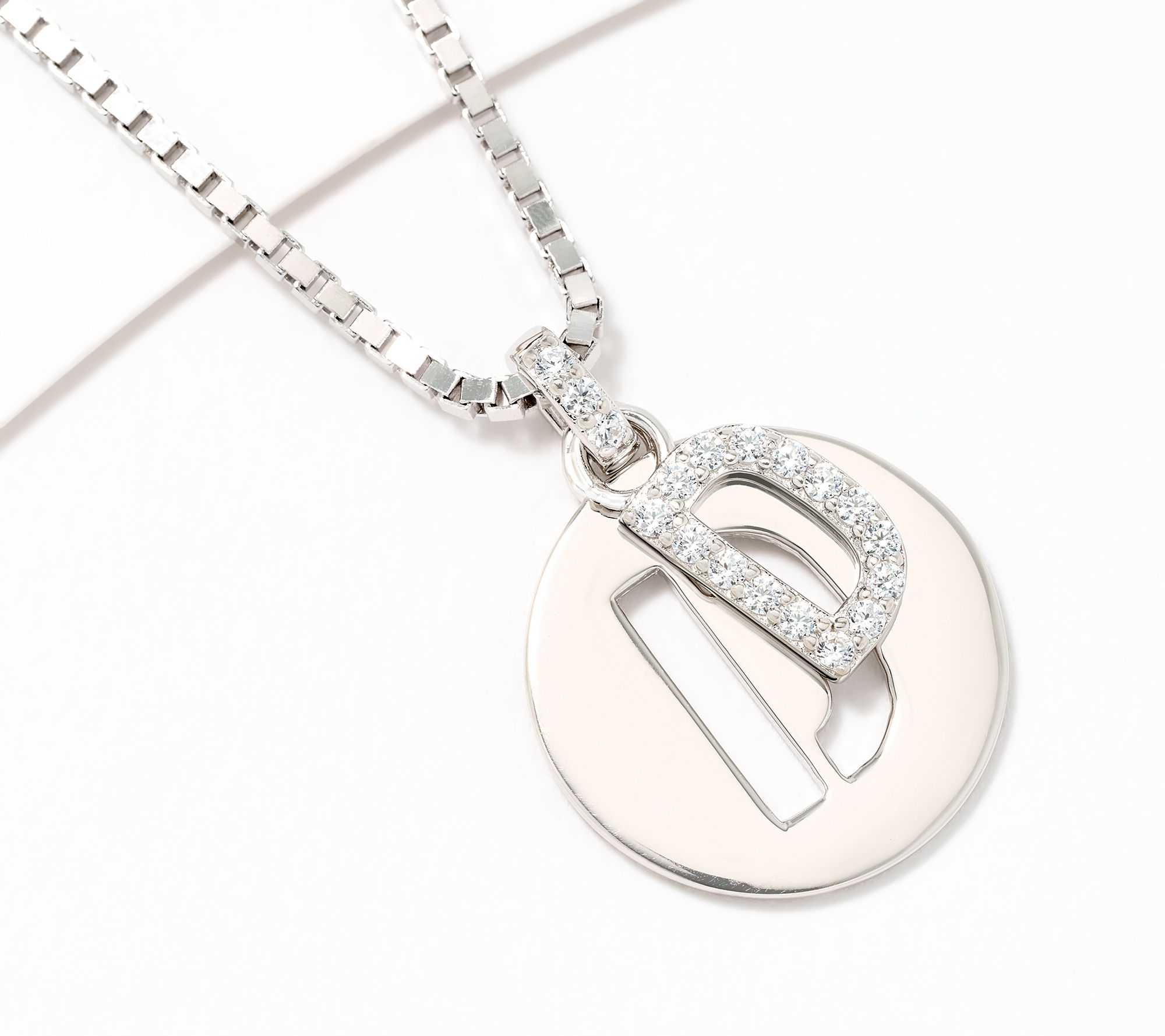 Diamonique x Kathy Levine Cut It Out Necklace, Sterling Silver