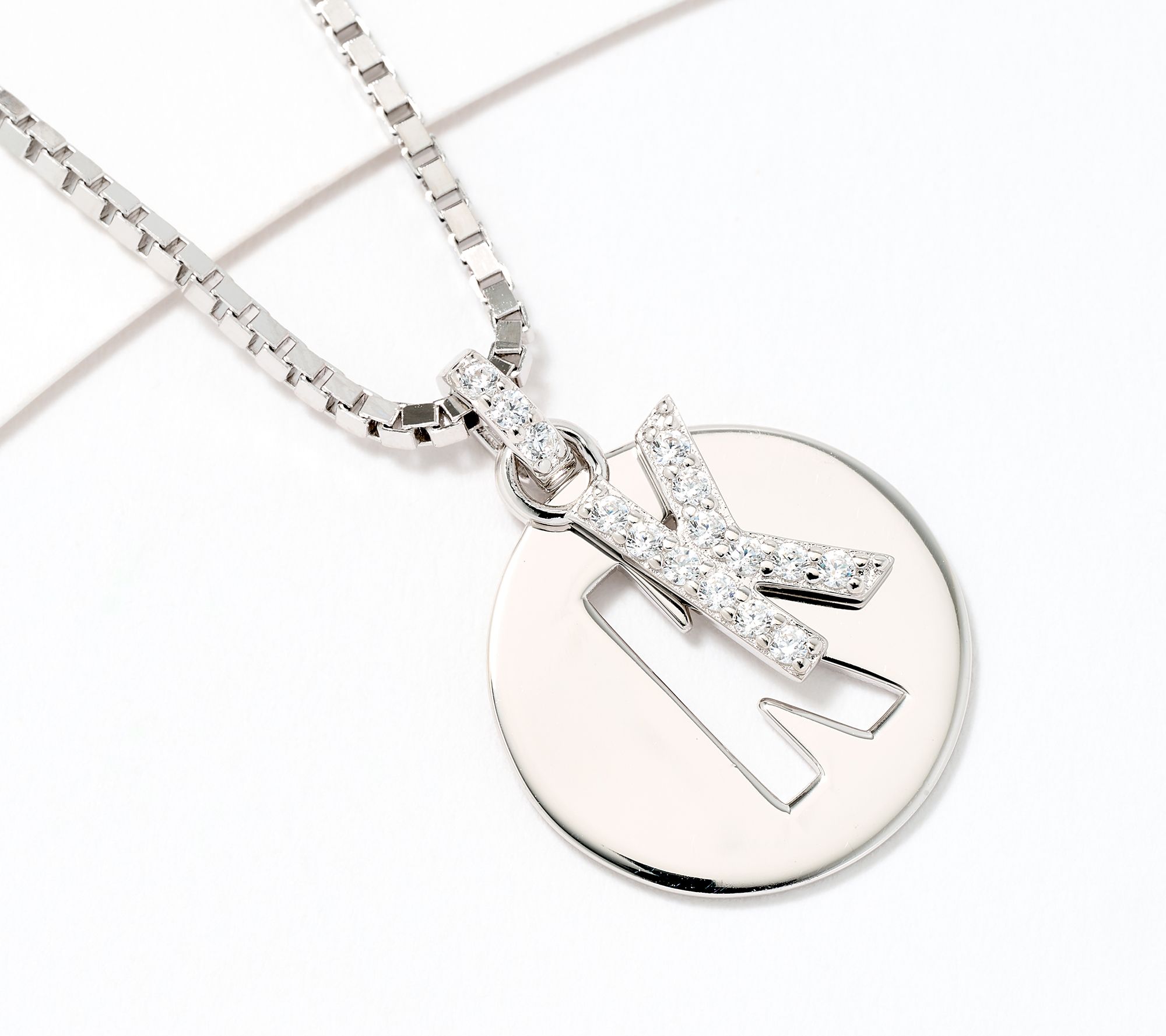 Diamonique x Kathy Levine Cut It Out Necklace, Sterling Silver