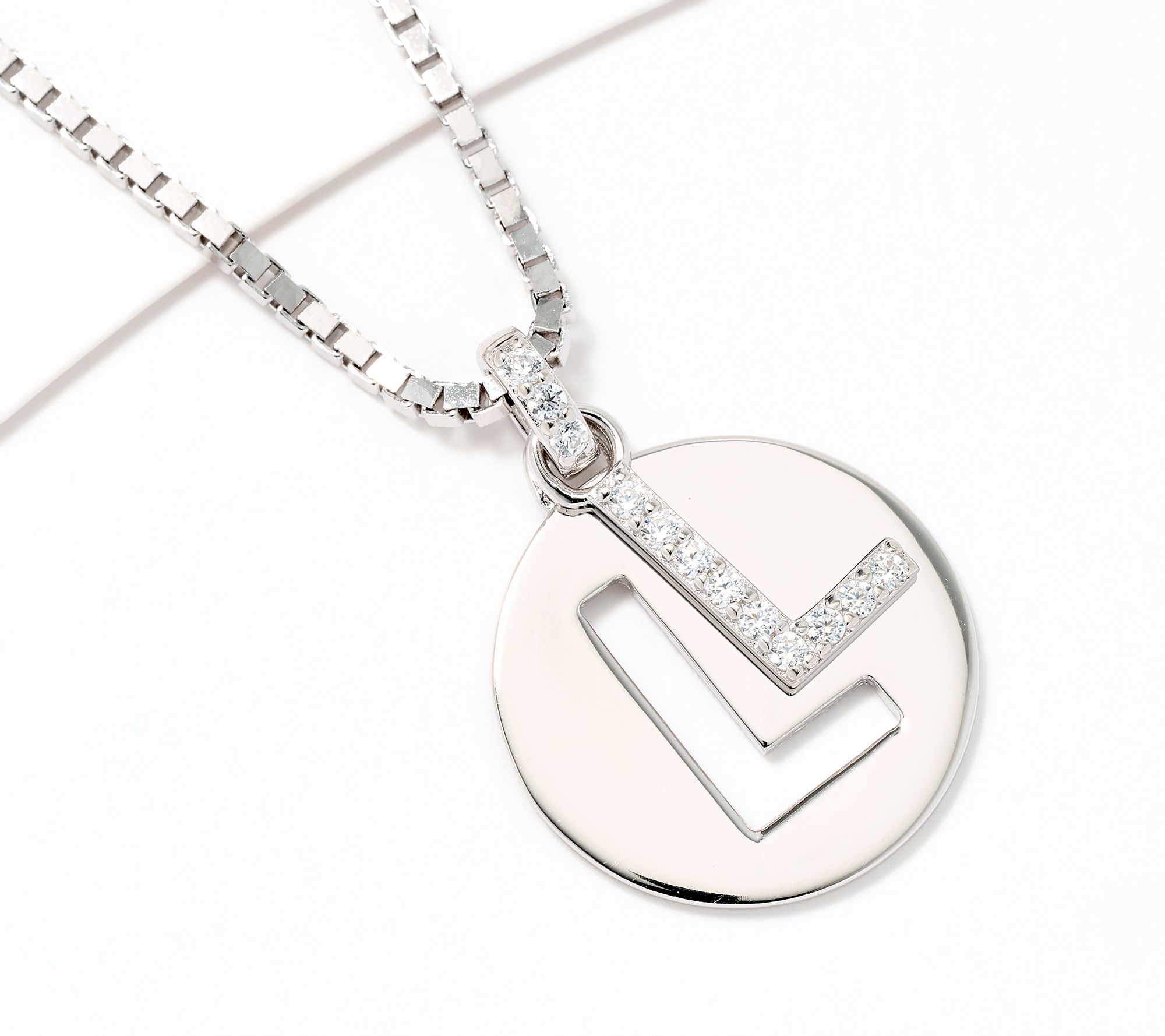 Diamonique x Kathy Levine Cut It Out Necklace, Sterling Silver