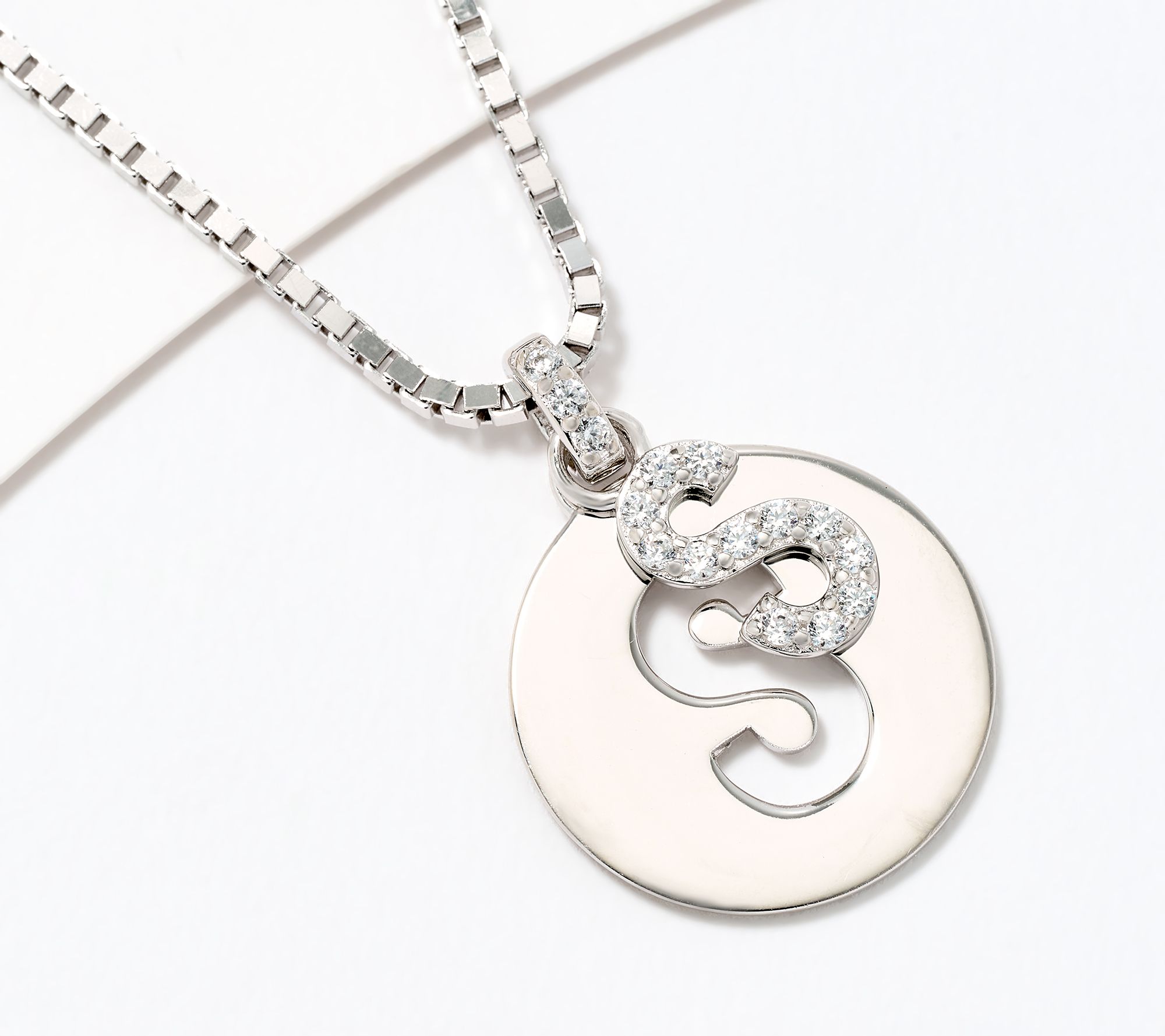 Diamonique x Kathy Levine Cut It Out Necklace, Sterling Silver