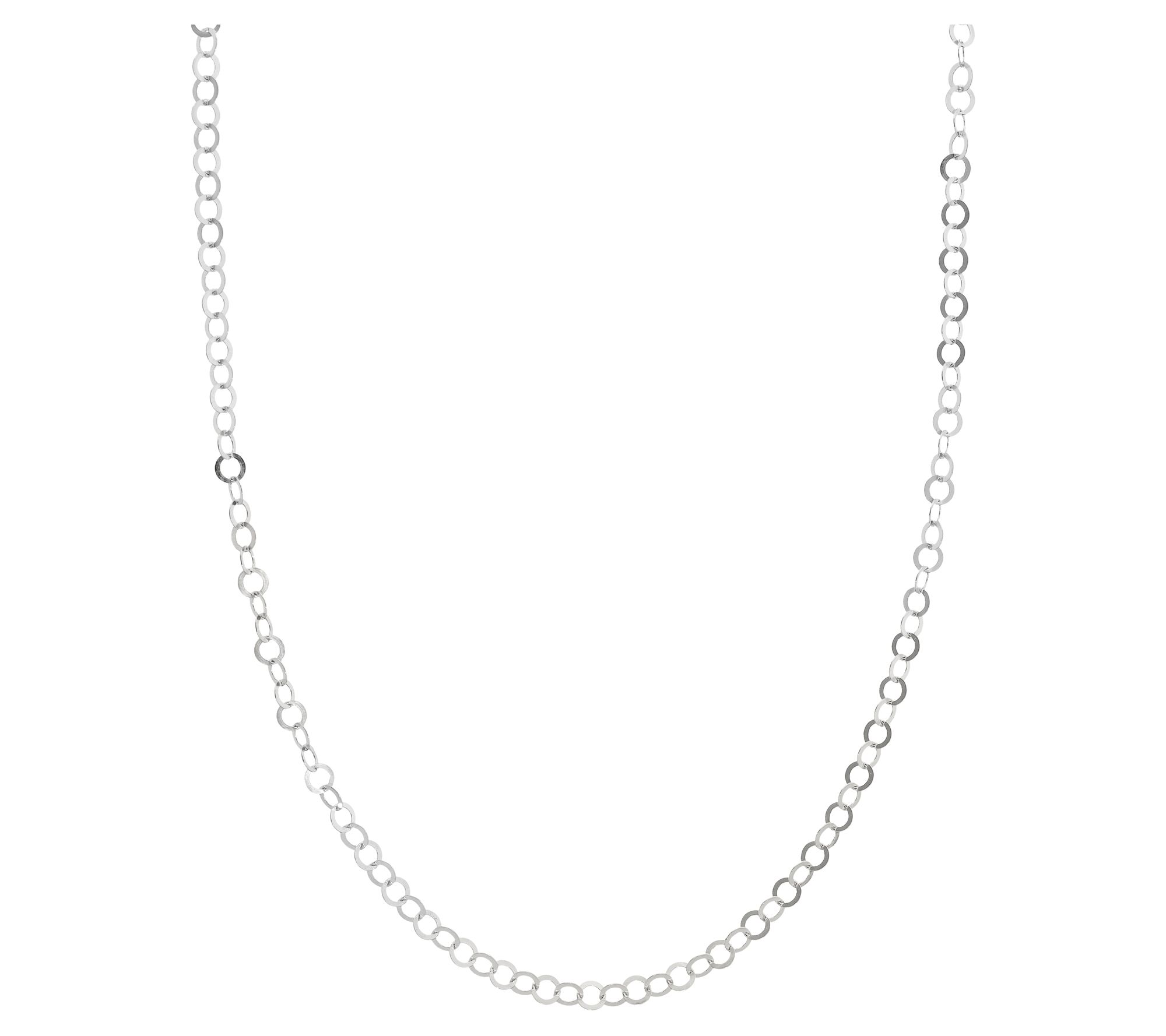 Ultrafine 950 Silver 18" Circle Flat Chain Necklace