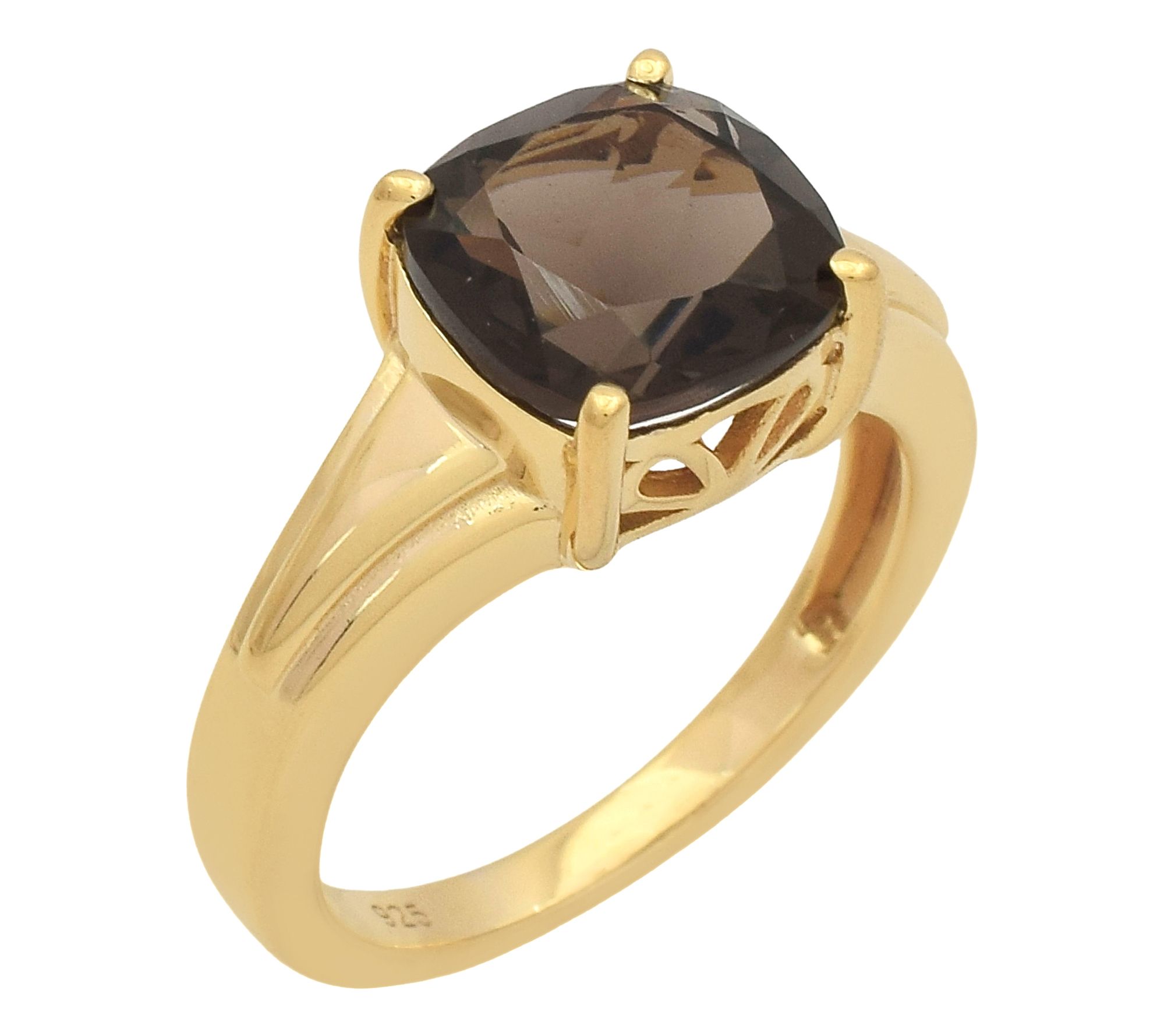 Affinity Gems Solitaire Cushion Gemstone Ring,14K Gold Plated