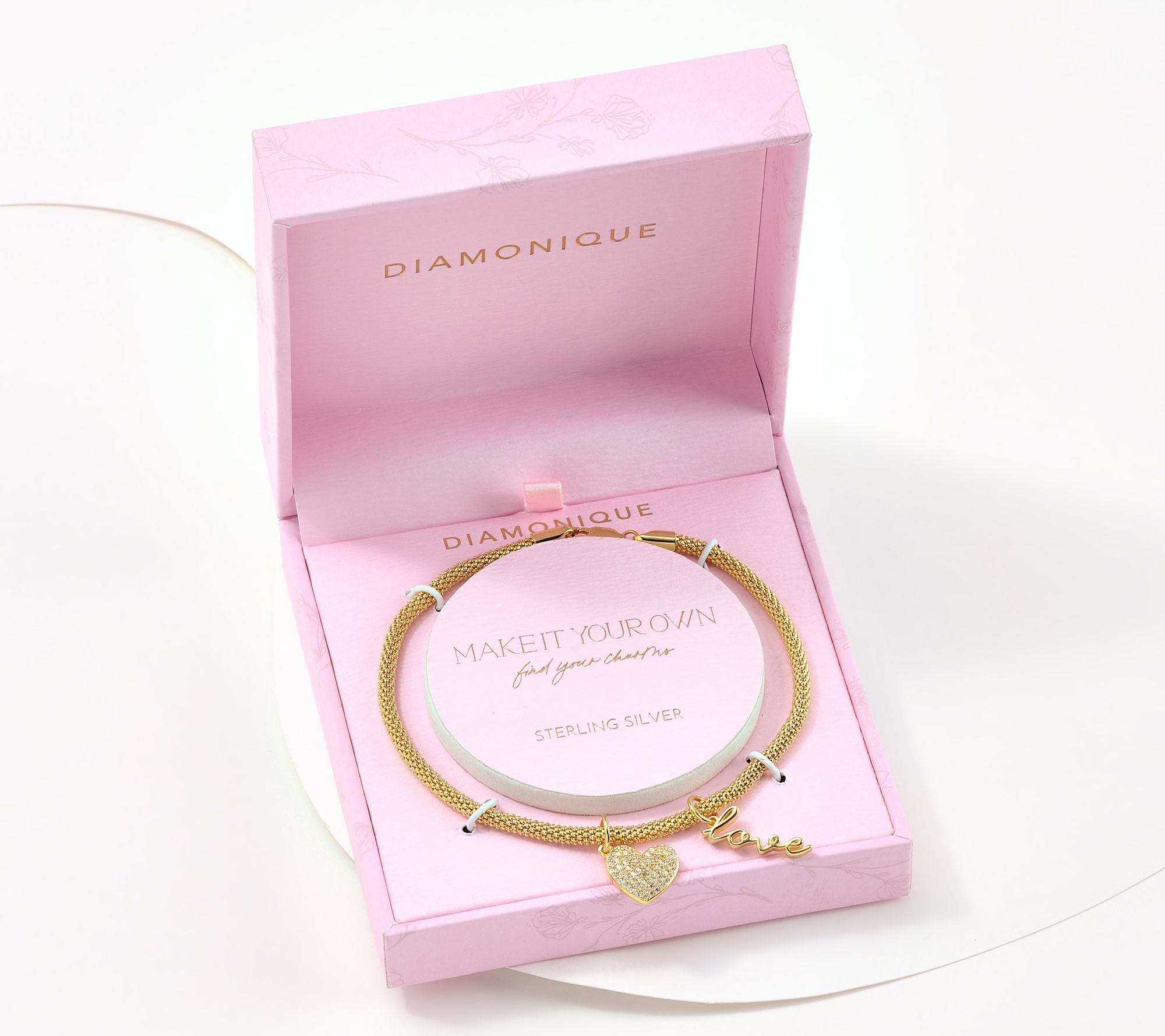 "As Is" Diamonique 14K Plated Motif Charm Bracelet
