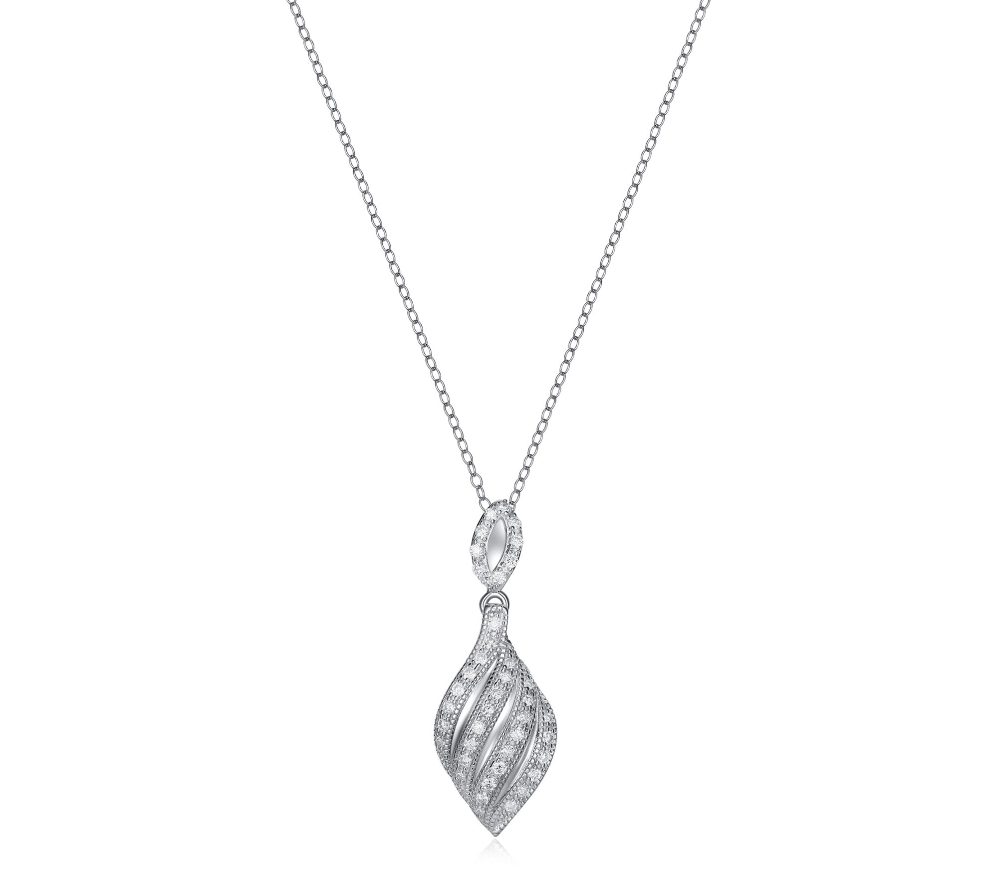 LuxLab 0.30 cttw Grown Diamond Pendant w/ Chain , Sterling
