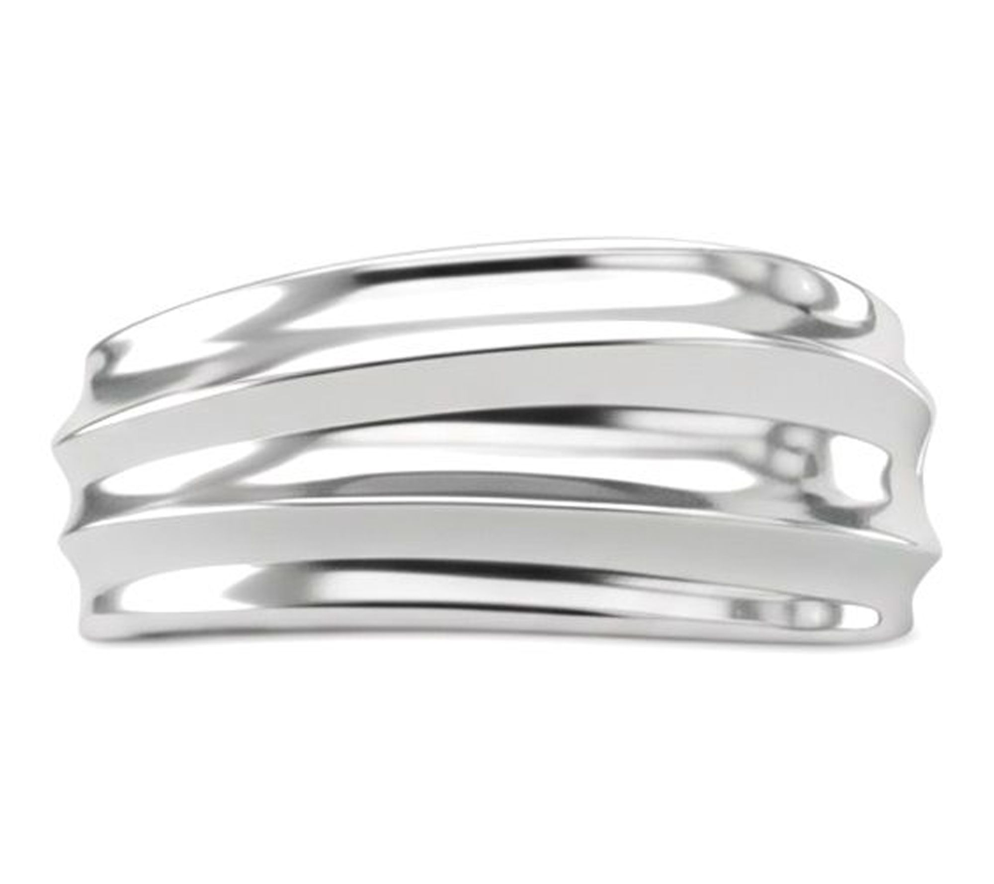 Ariva Sterling Silver Polished Curved Band Ring