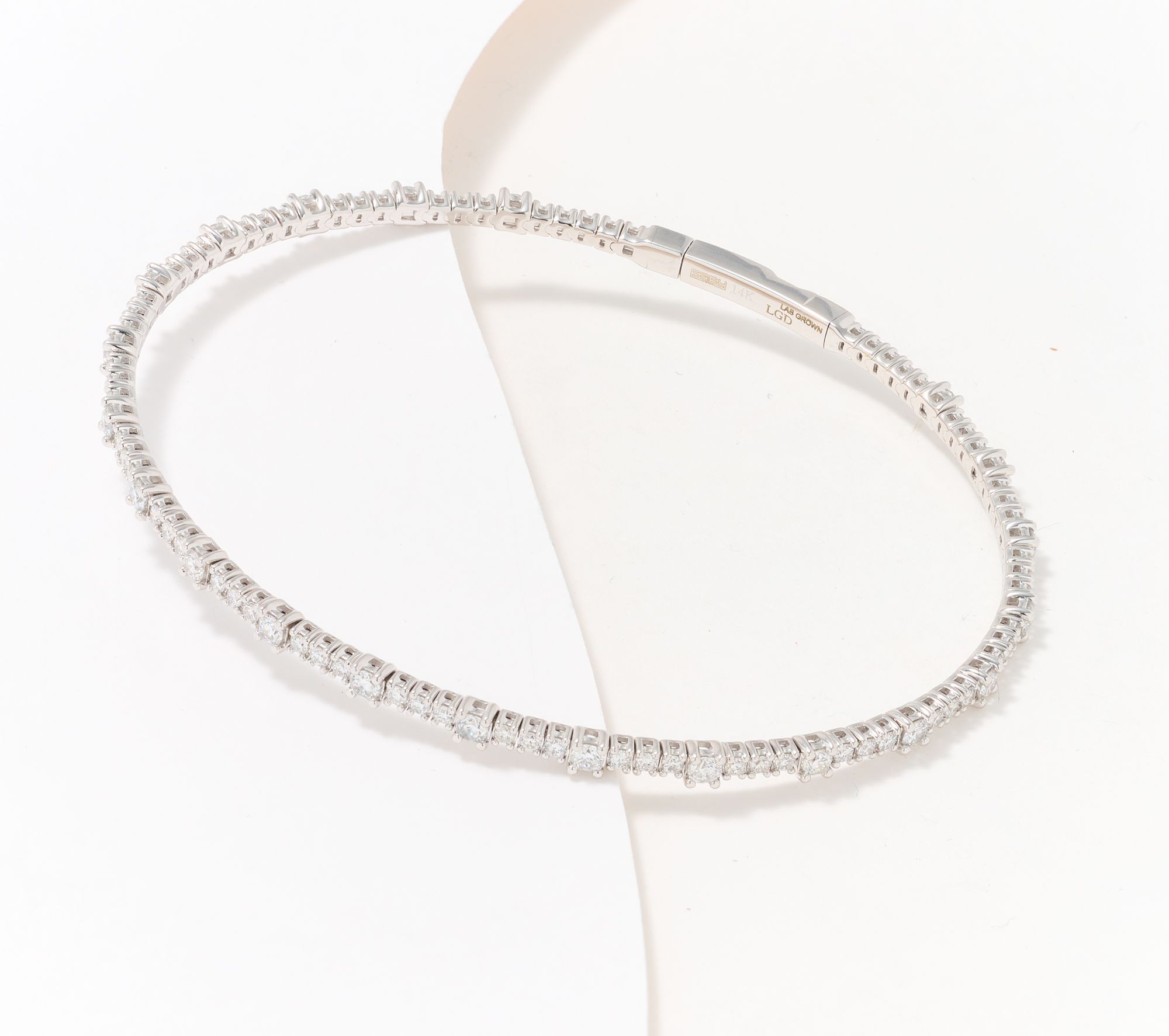 Effy Lab Grown Diamond White Diamond Bangle, 14K Gold