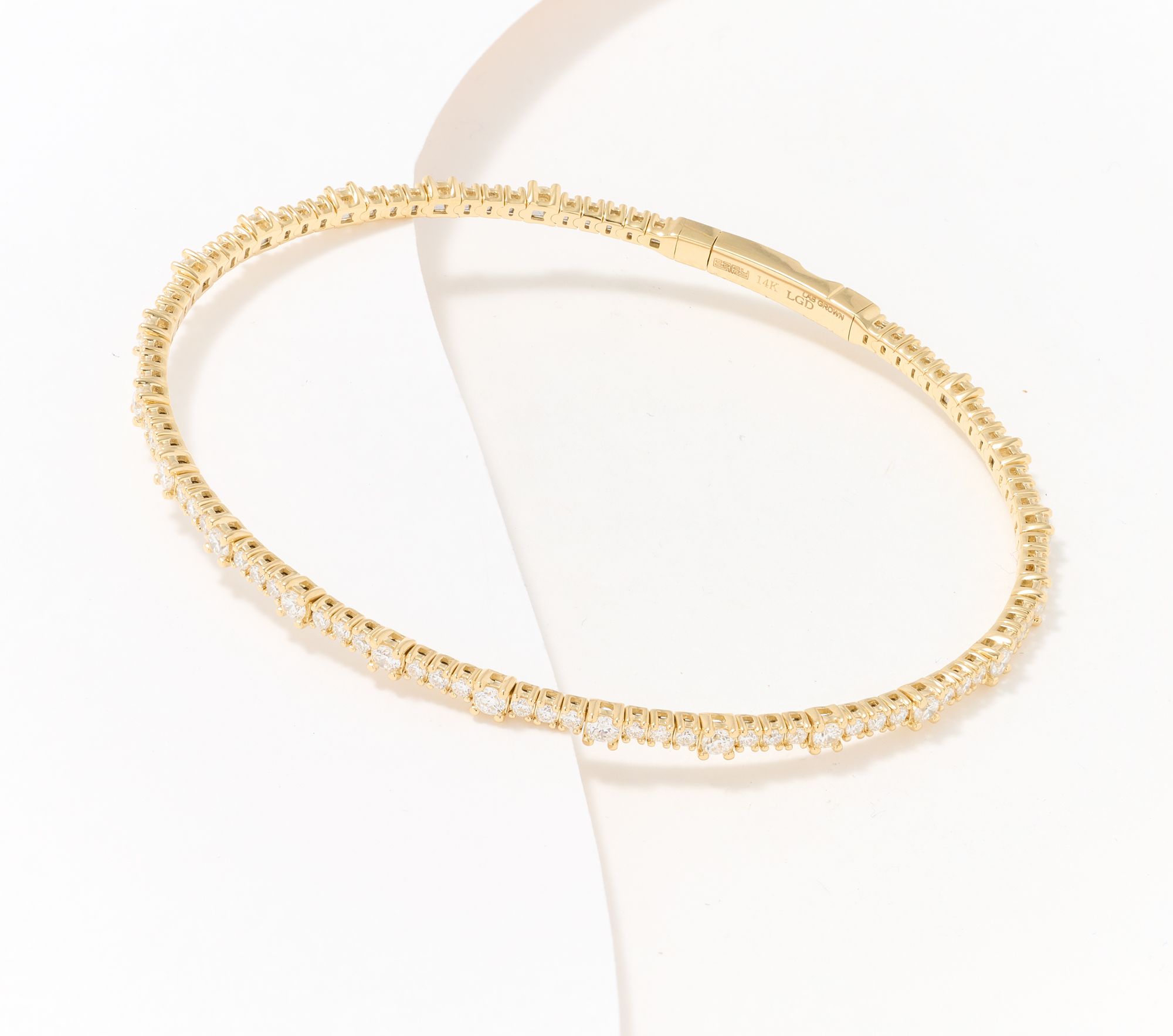 Effy Lab Grown Diamond White Diamond Bangle, 14K Gold