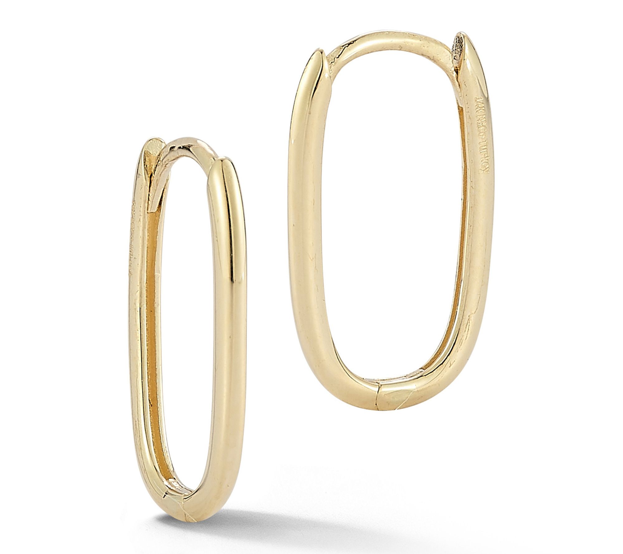 Luminosa Gold 5/8" Thin Oval Hoop Earrings, 14K