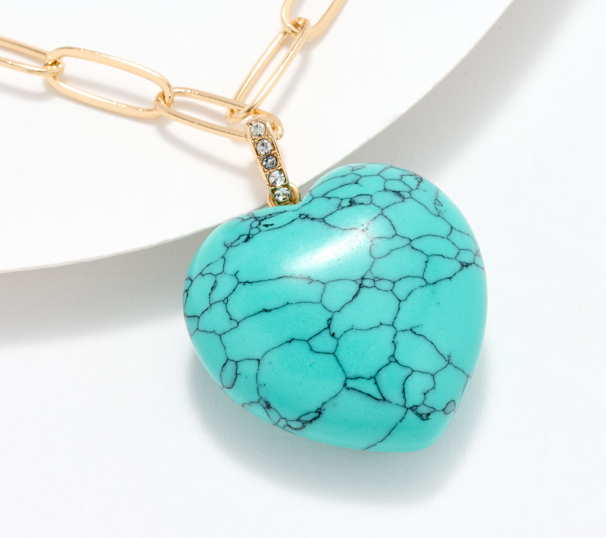 "As Is" Joan Rivers Faux Gem Heart Pendant Necklace