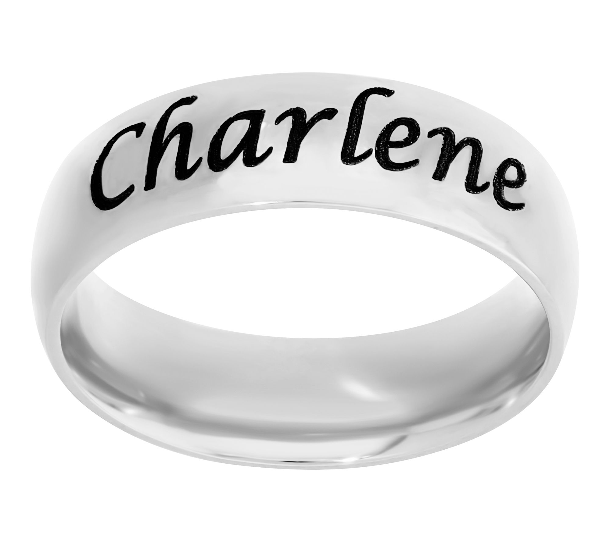 Steel By Design Personalized 6mm Wedding Band Ring