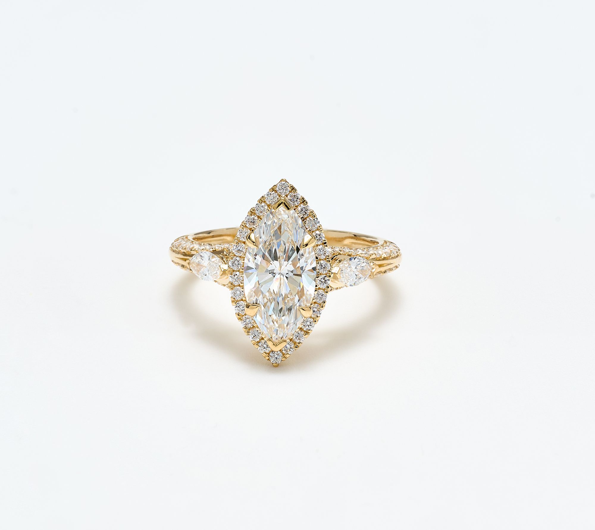 Fire Light Lab Grown Diamond 3.16 cttw Marquise Ring, 14K Gold