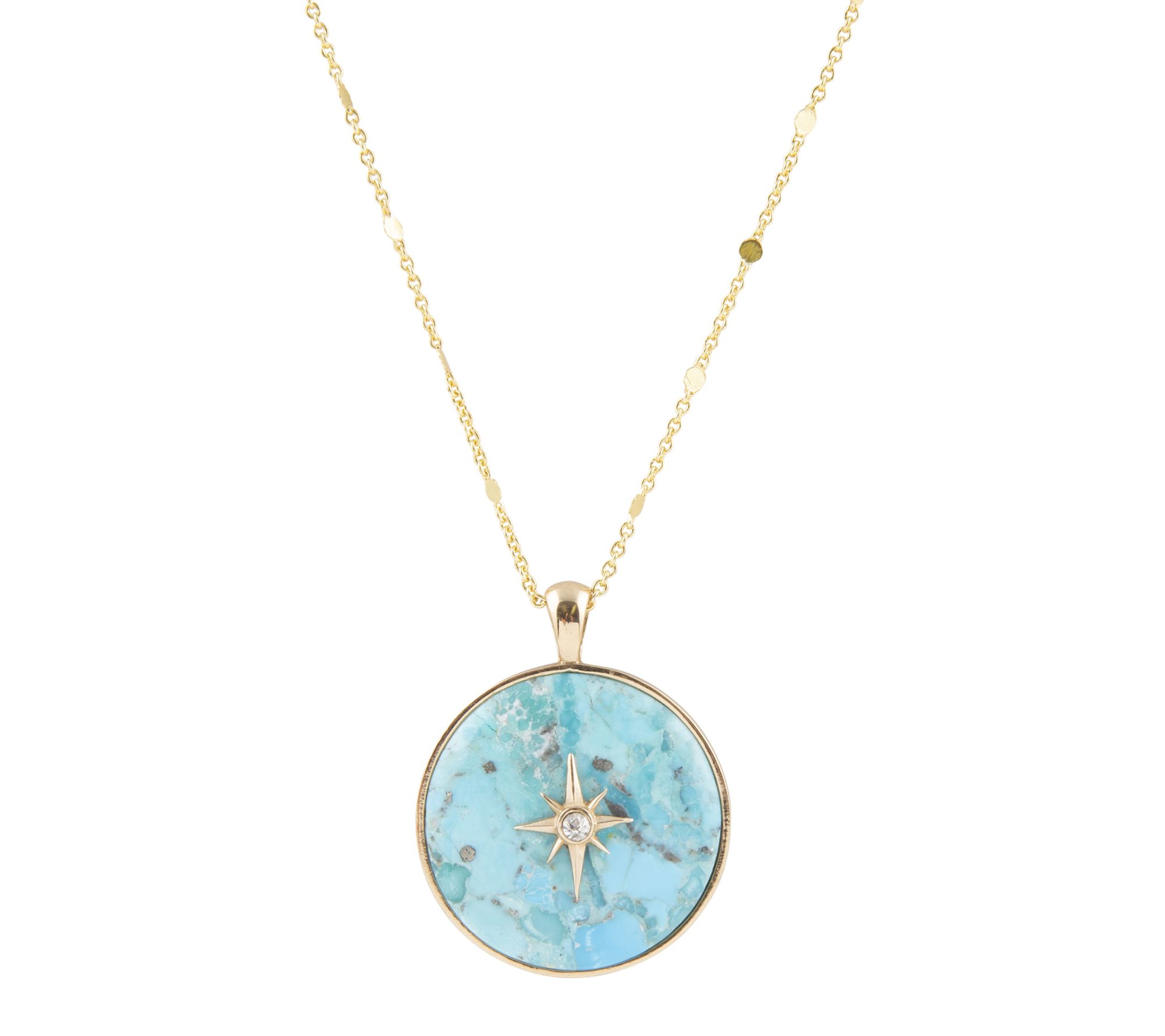 Barse Artisan Crafted Celestial Turquoise Pendant w/ Chain