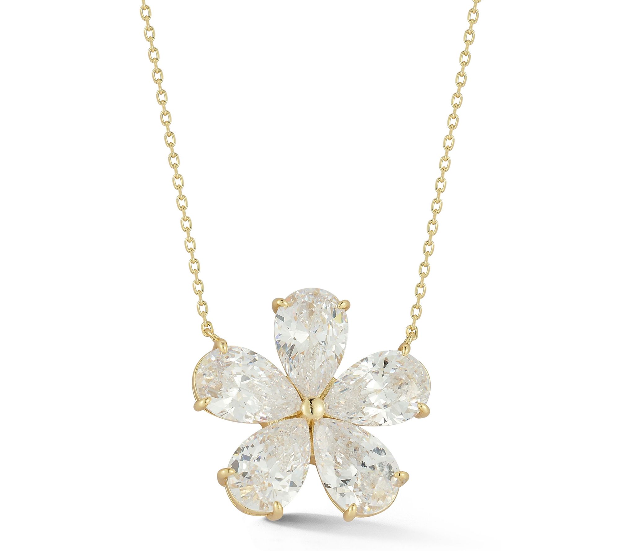 Rachel Zoe Large Statement Flower Pendant w/ Chain, Sterling