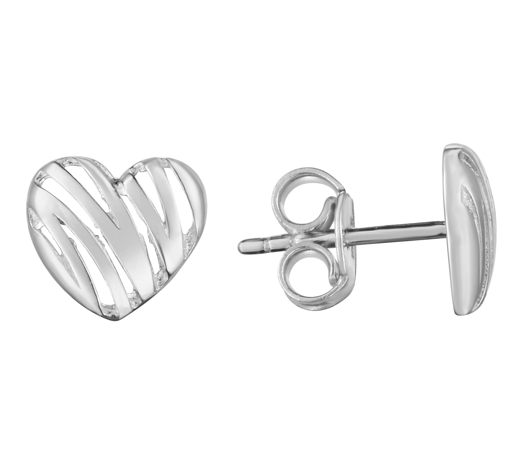 14K Gold Scribbled Heart Stud Earrings