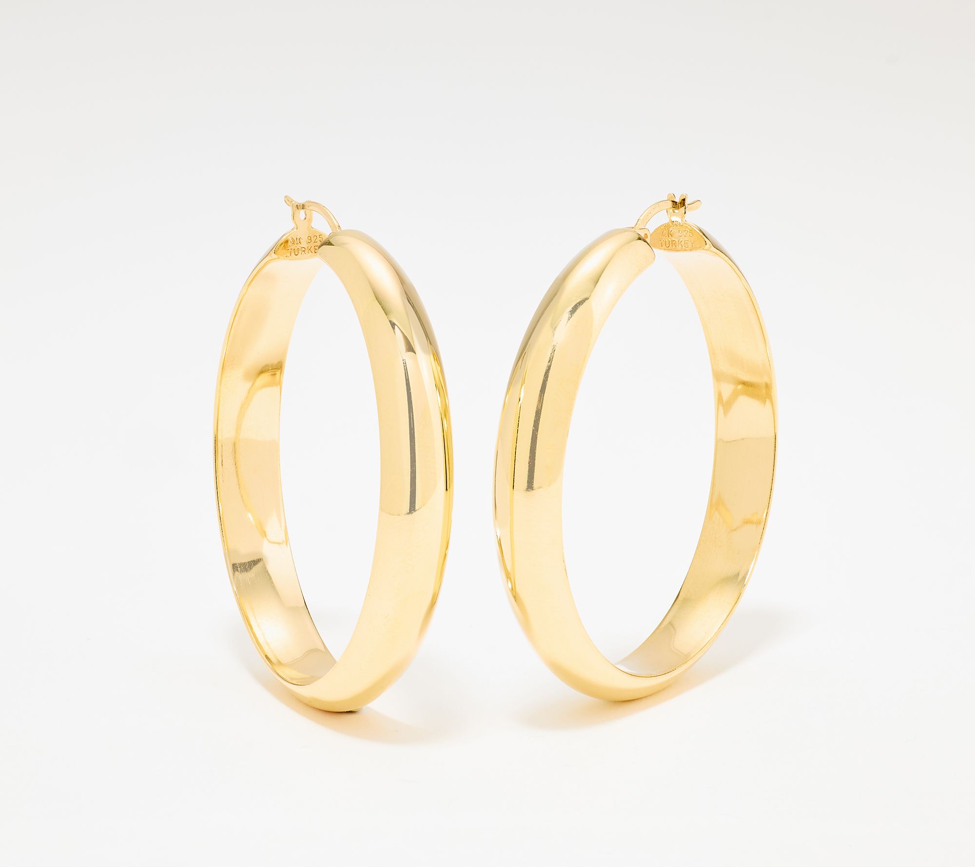 "As Is" Silver Style 2" Chubby Hoop Earrings, Sterling Silver