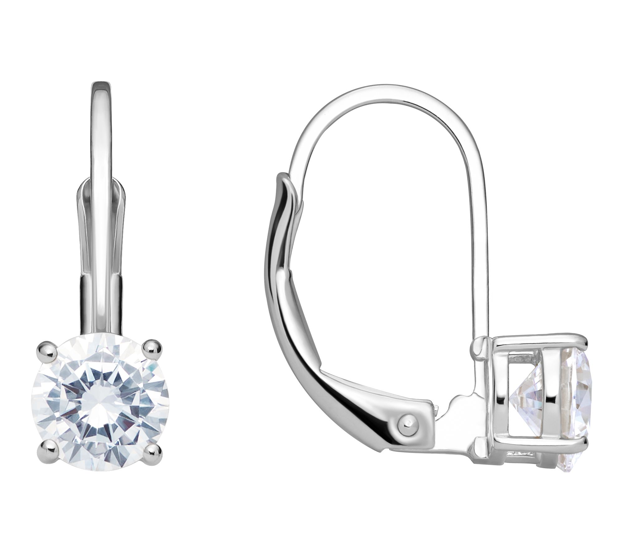 Diamonique 1.60 cttw Leverback Earrings, Sterling Silver