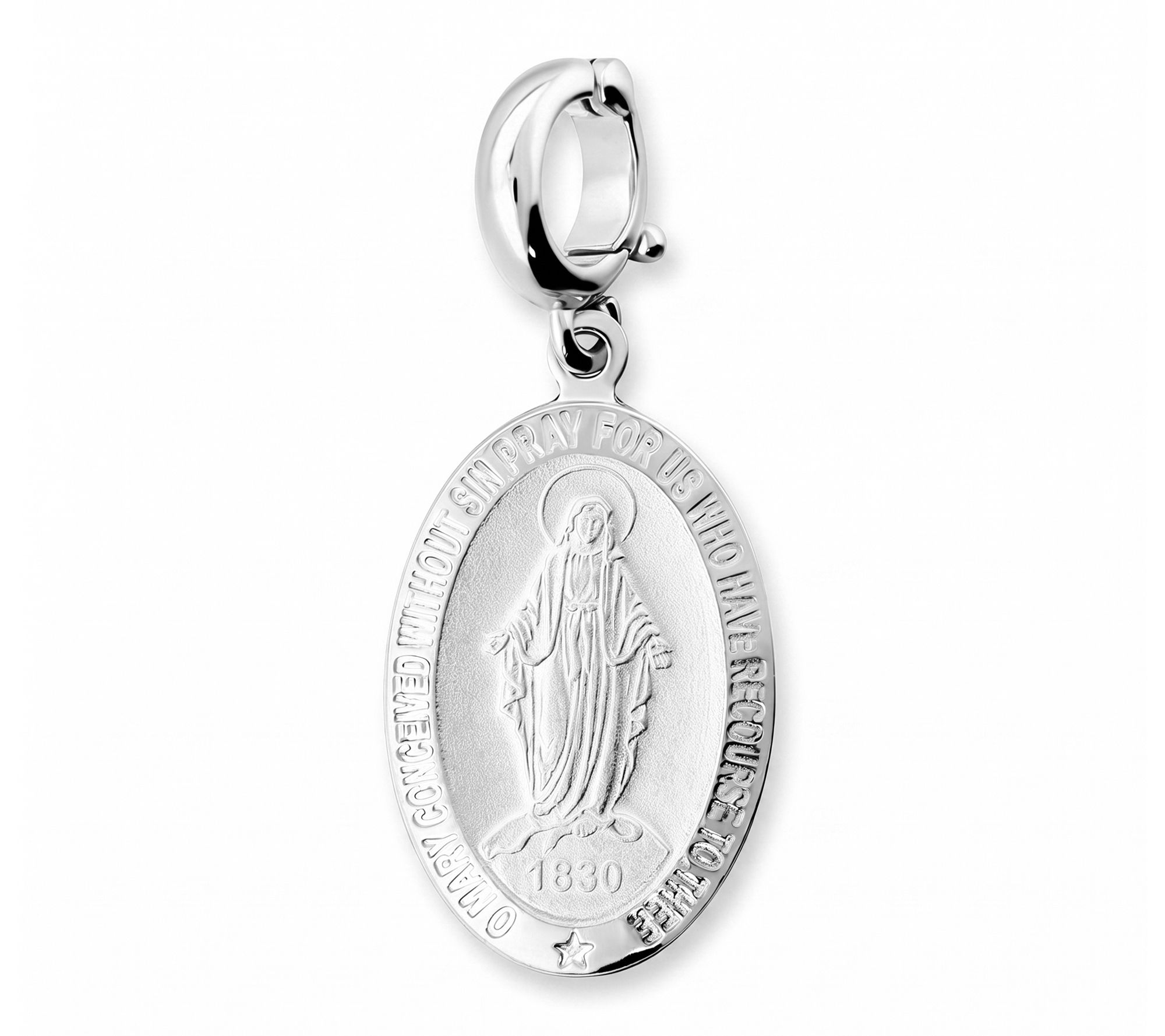 Ultrafine 950 Silver Oval Frame Miraculous Medal Pendant