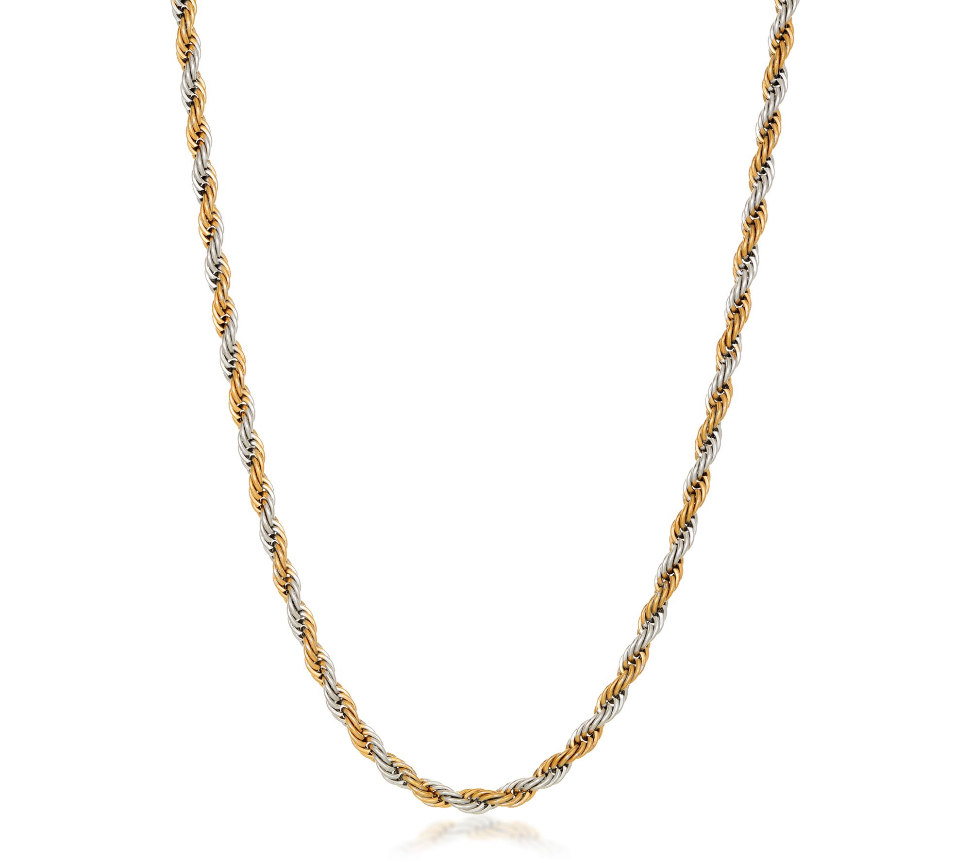 LYNX Men's Two-Tone Rope Chain Necklace