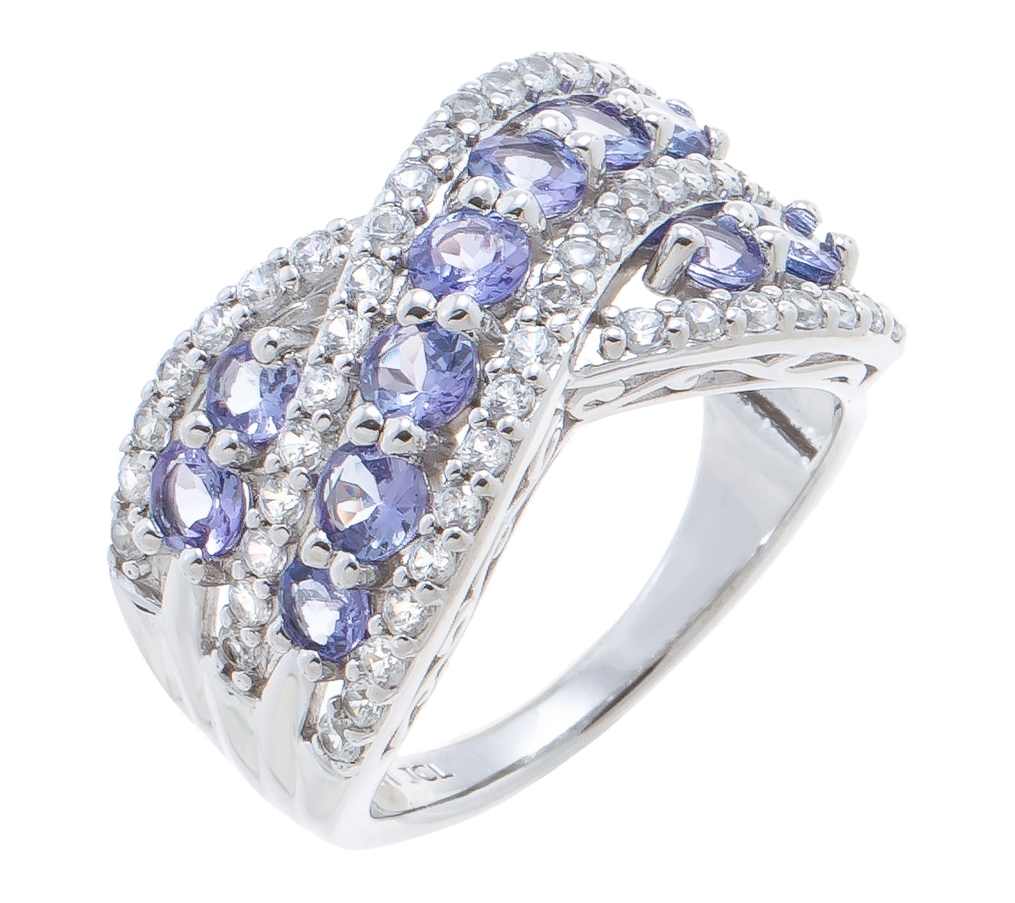 Affinity Gems Multi-Gemstone Bypass Ring, Sterling Silver