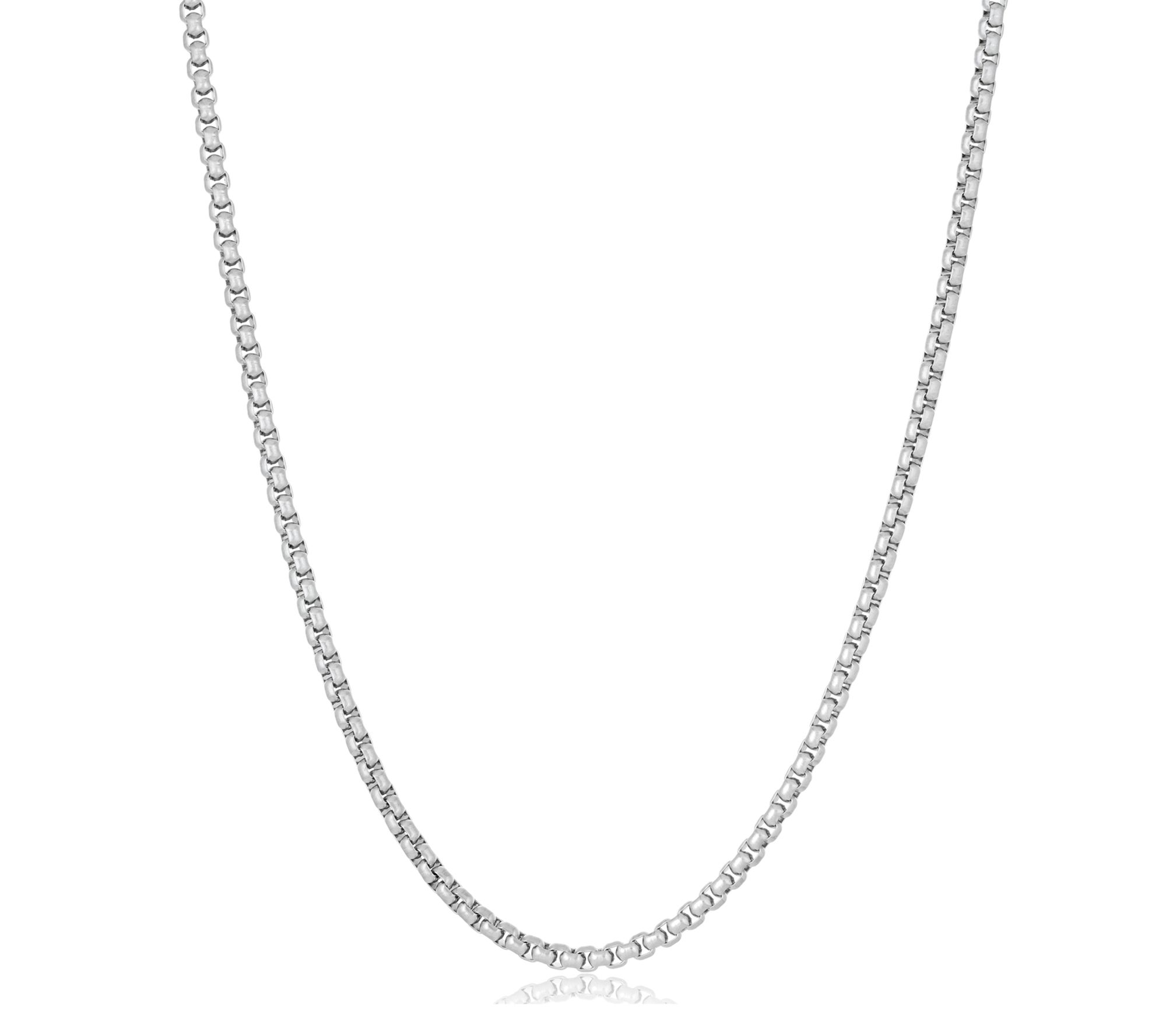 LYNX Men's Satin Finish Stainless Steel Rolo Chain Necklace
