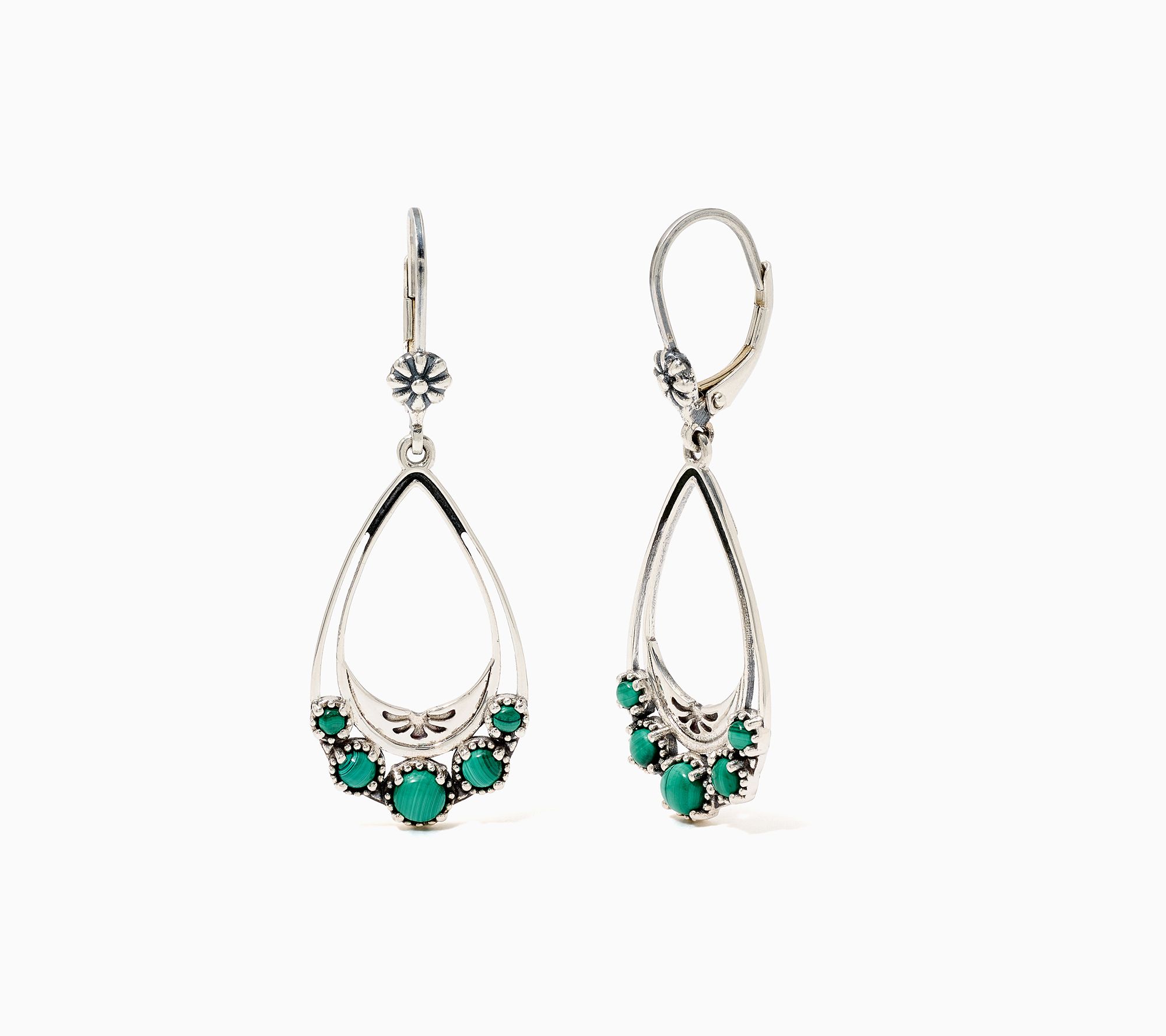 American West Sterling Silver Teardrop Gemstone Earrings