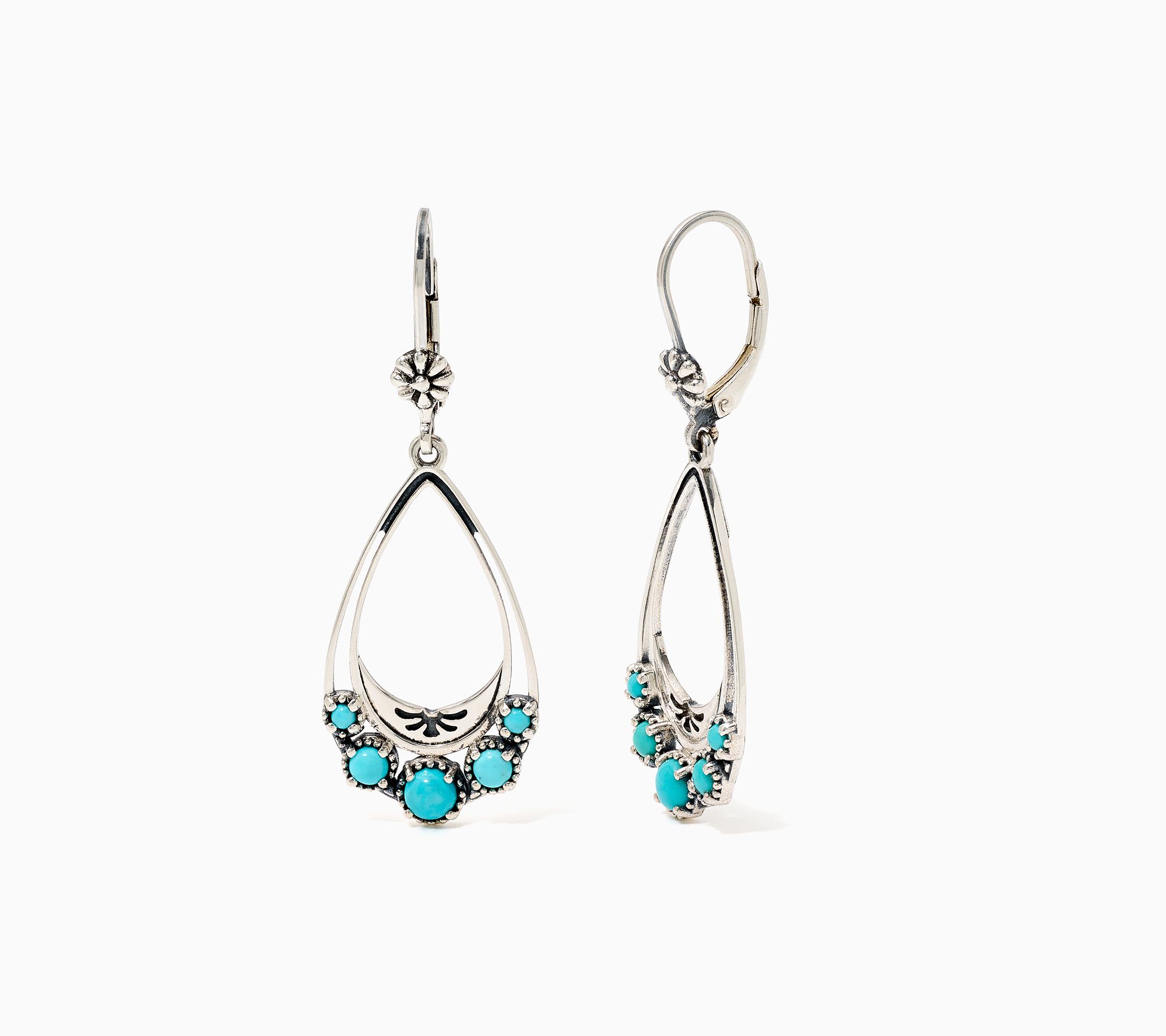 American West Sterling Silver Teardrop Gemstone Earrings