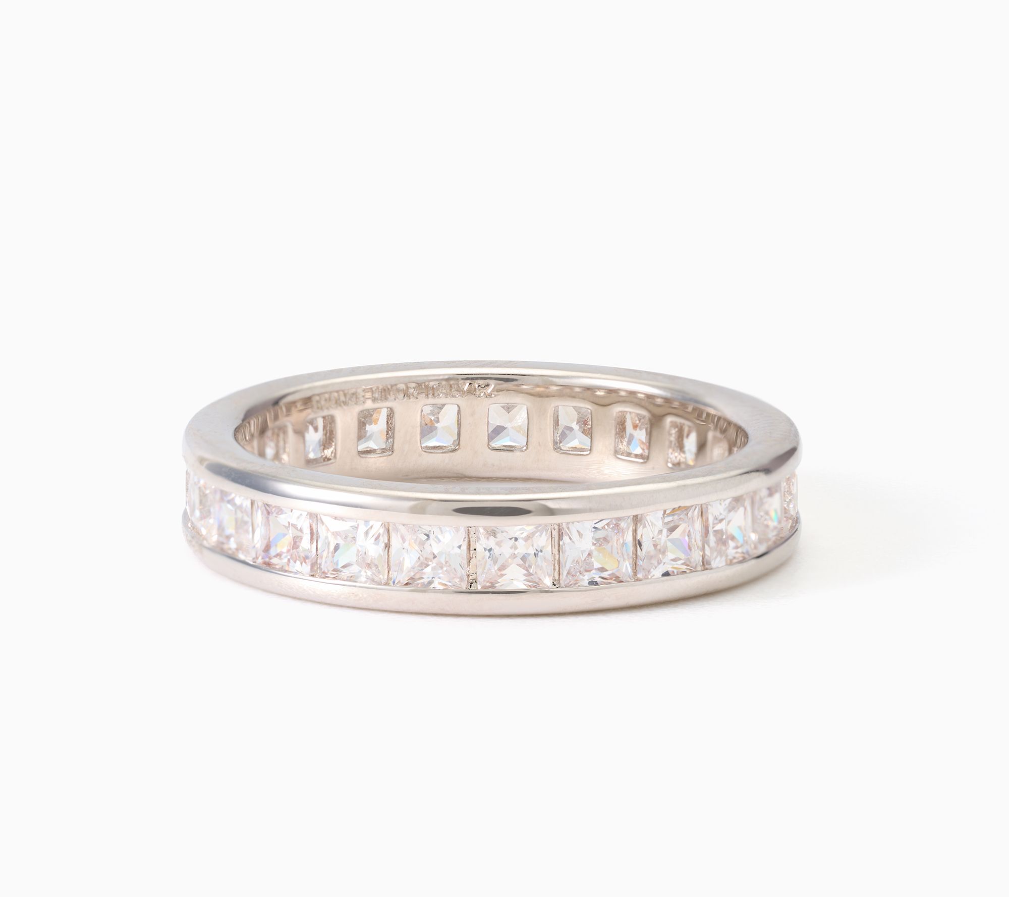Diamonique Italia Princess Cut Eternity Band Ring,