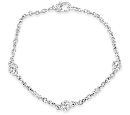 JUDITH Classic Sterling Silver Diamonique Anklet