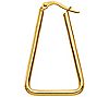 Italian Gold Triangular 1-1/4" Hoop Earrings, 14K, 1 of 2