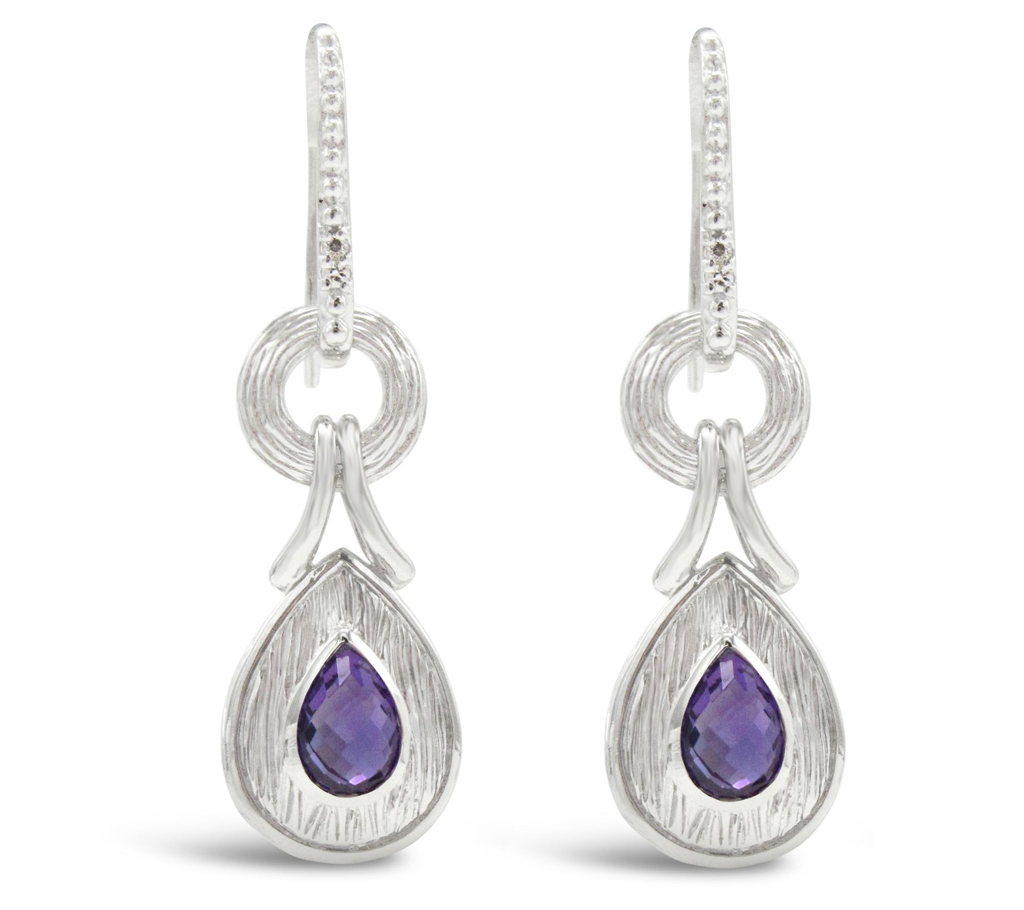 Ariva Sterling Silver Amethyst Dangle Earrings - QVC.com