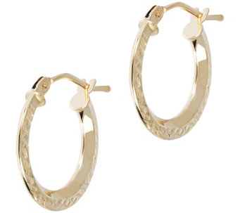 EternaGold 5/8" Diamond-Cut Round Hoop Earrings, 14K Gold - J492835
