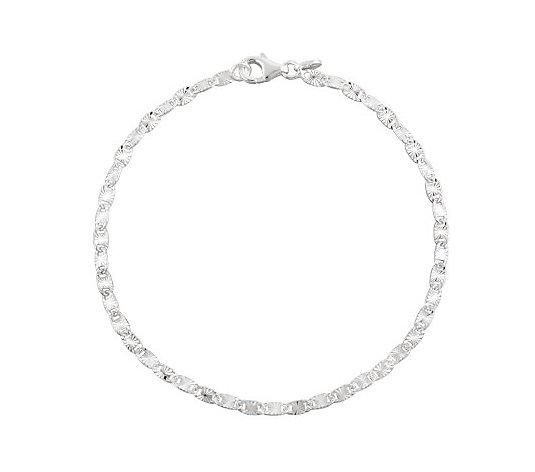 UltraFine Silver 9" Diamond Cut Confetti Link Anklet