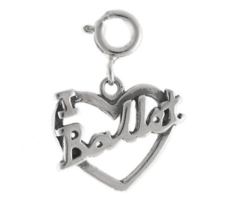 Sterling I Love Ballet Heart Charm - QVC.com