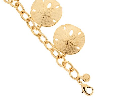 Erwin Pearl Sand Dollar Charm Bracelet - QVC.com